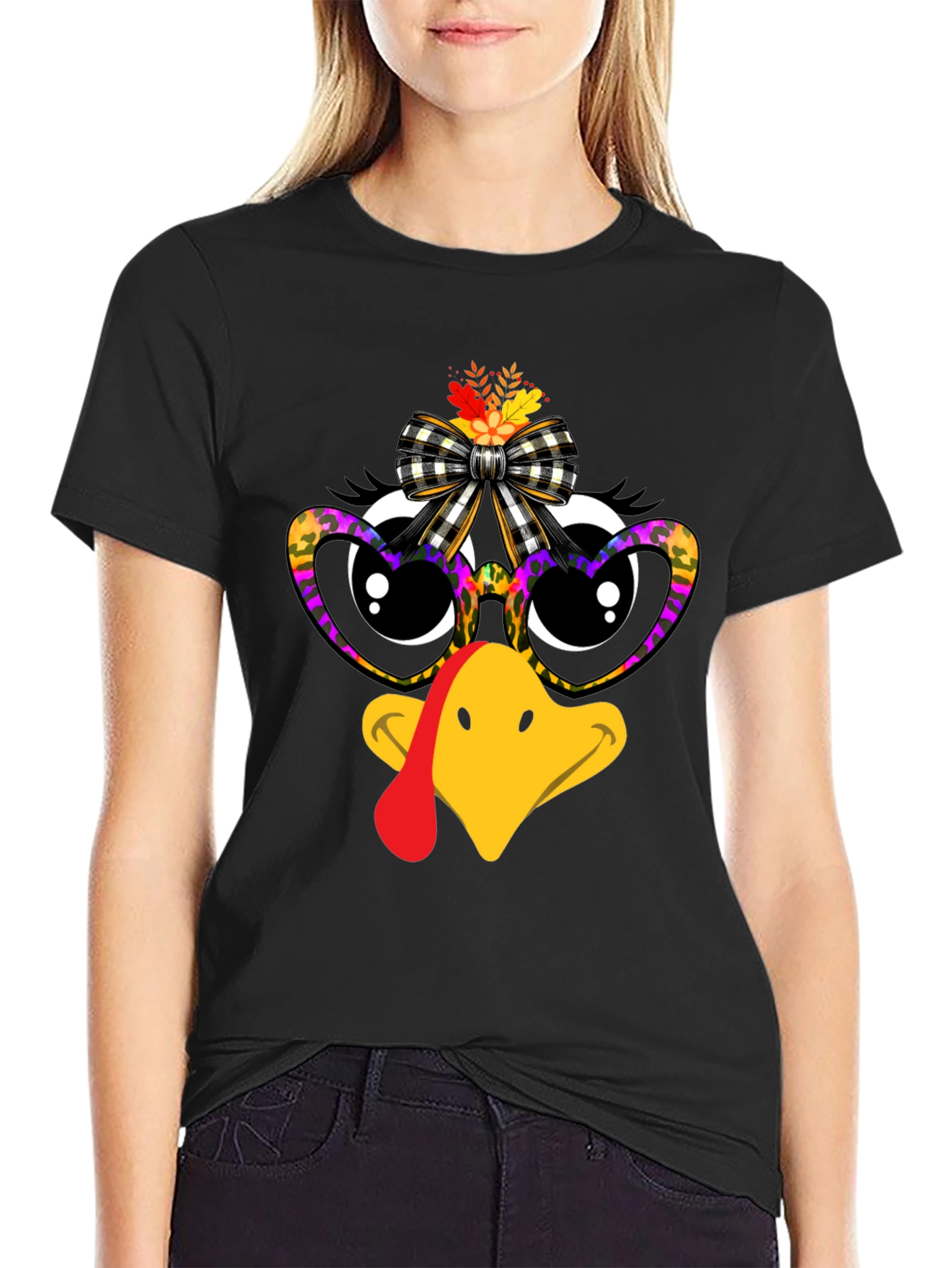 Thanksgiving Turkey Face Graphic Tee