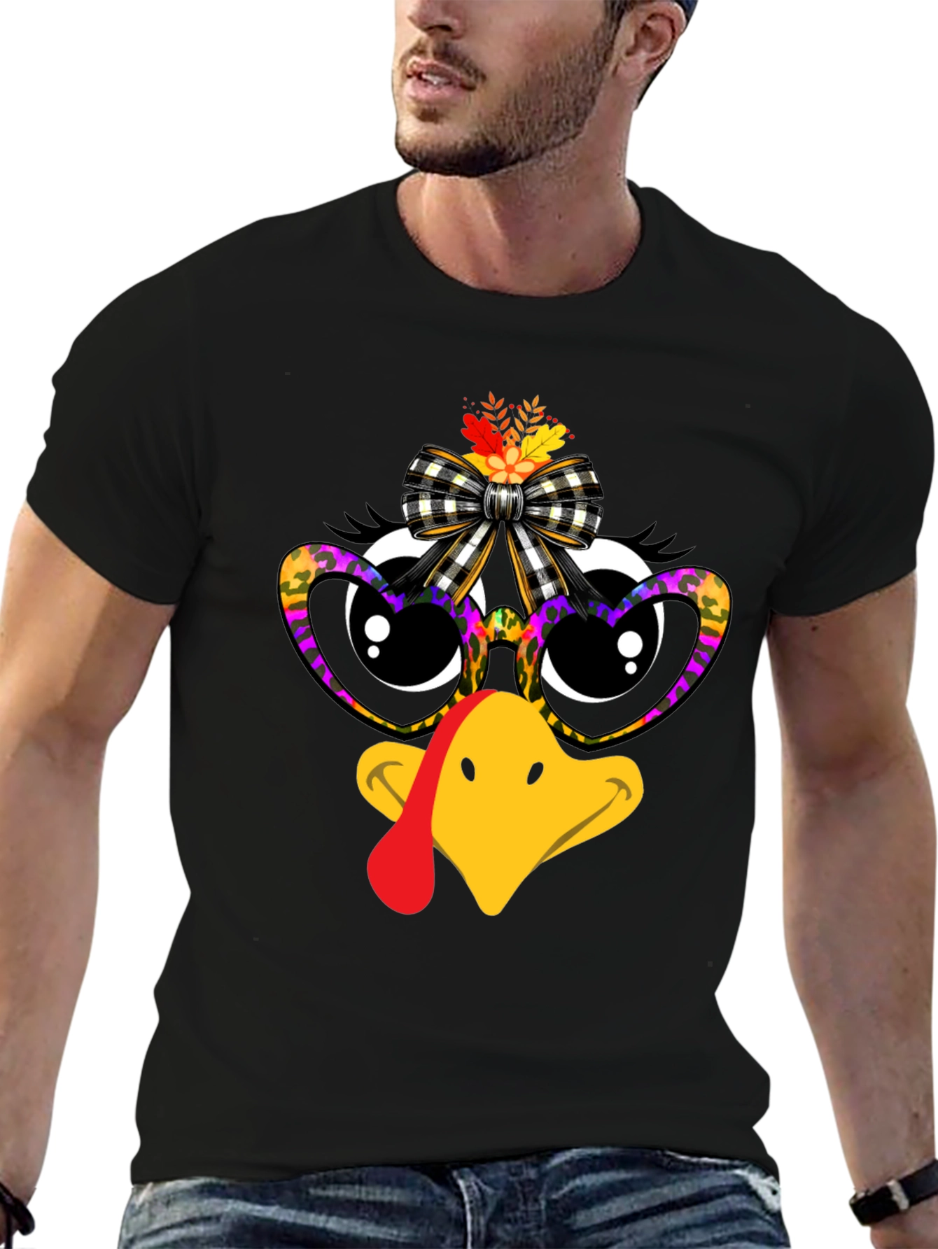 Thanksgiving Turkey Face Graphic Tee