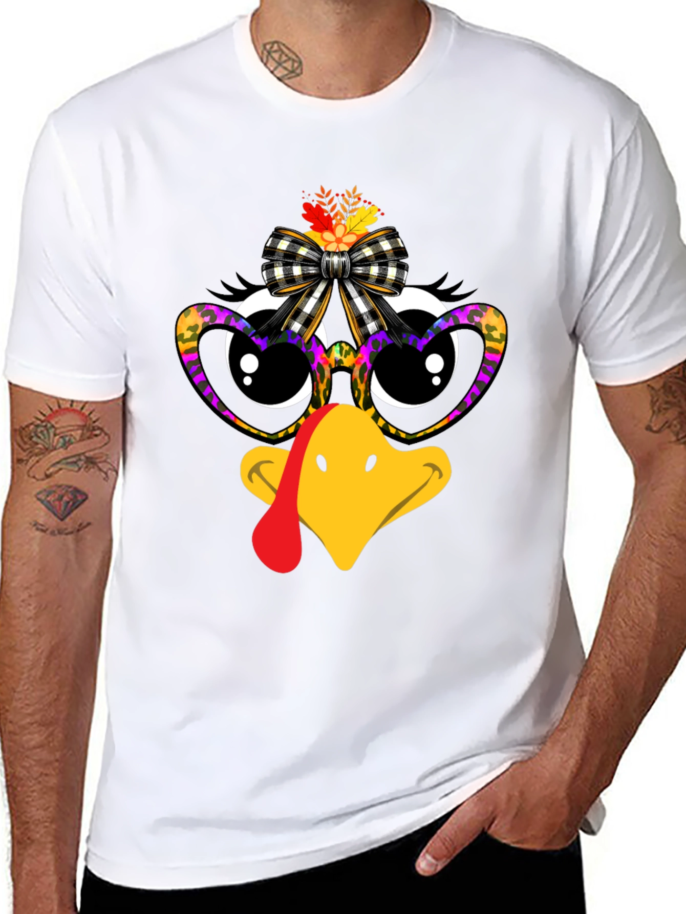 Thanksgiving Turkey Face Graphic Tee