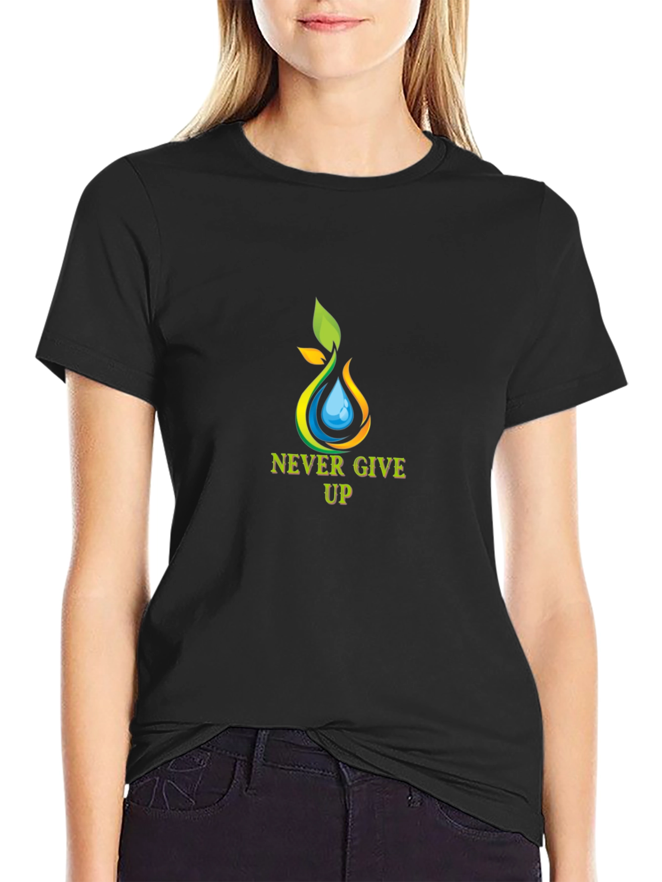 Never Give Up Graphic Tee - Motivational T-Shirt