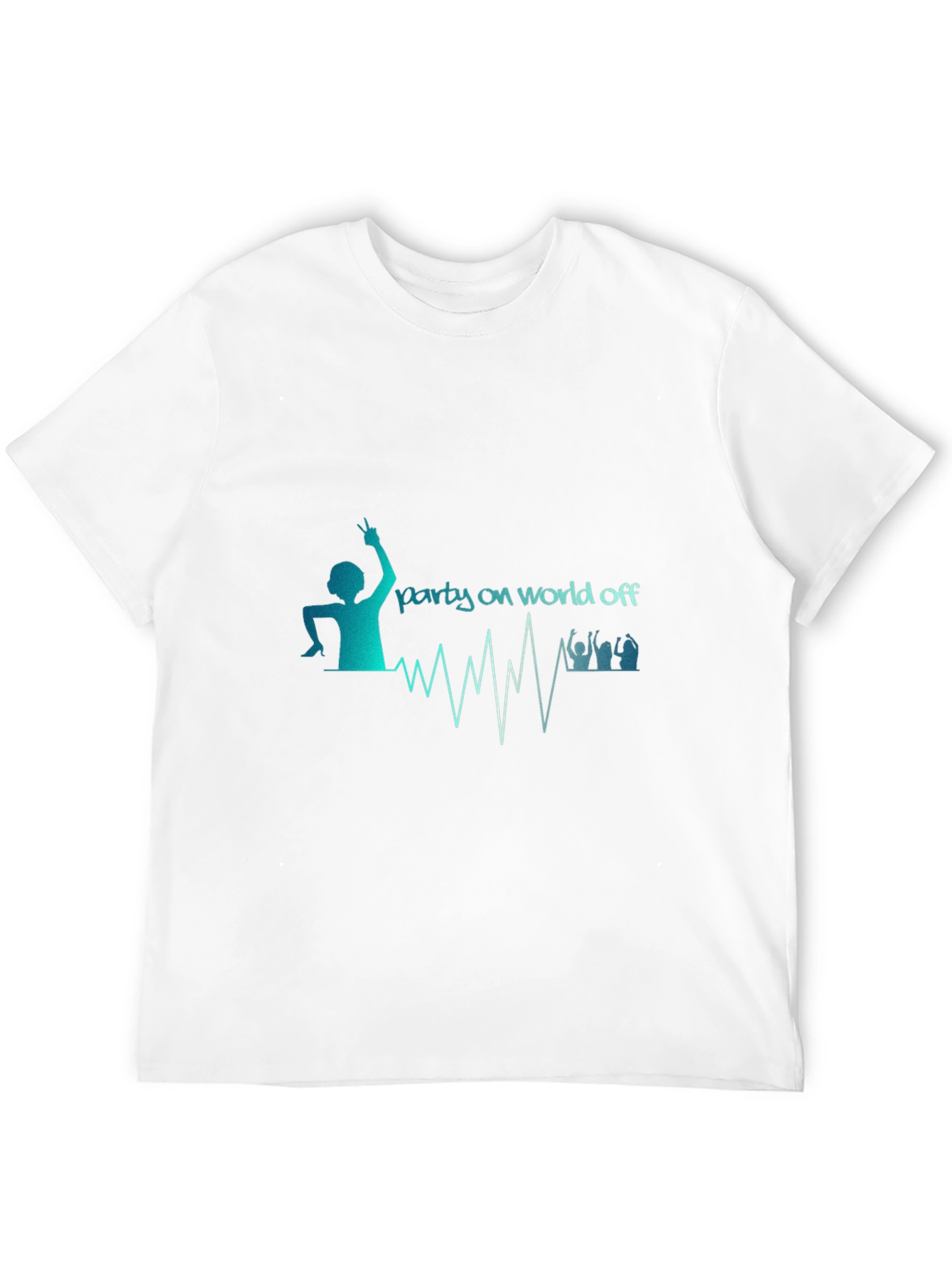 Party On World Off Graphic Print Black T-Shirt