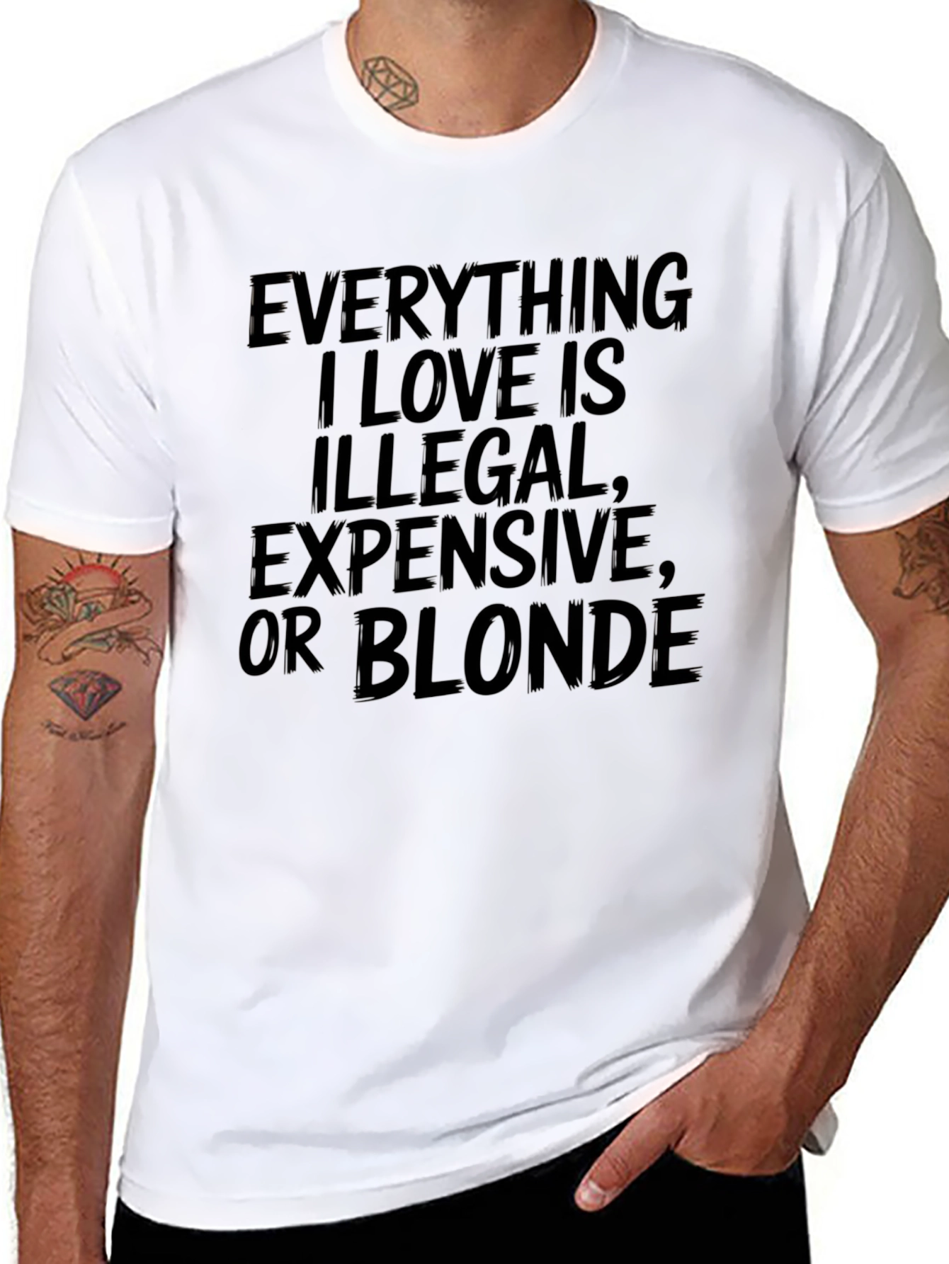 Funny Graphic Tee - Everything I Love is Illegal