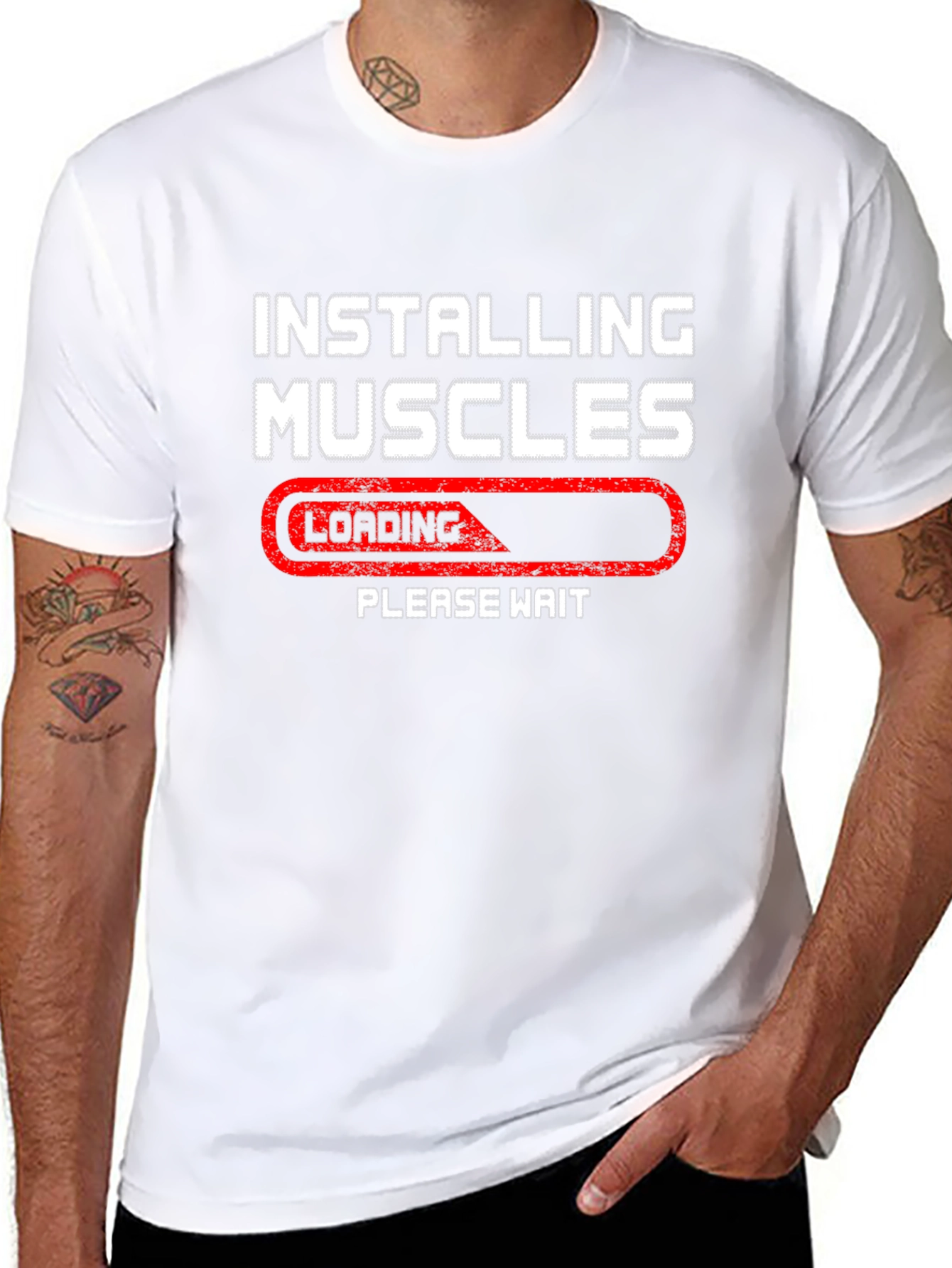 Installing Muscles Loading Please Wait T-Shirt