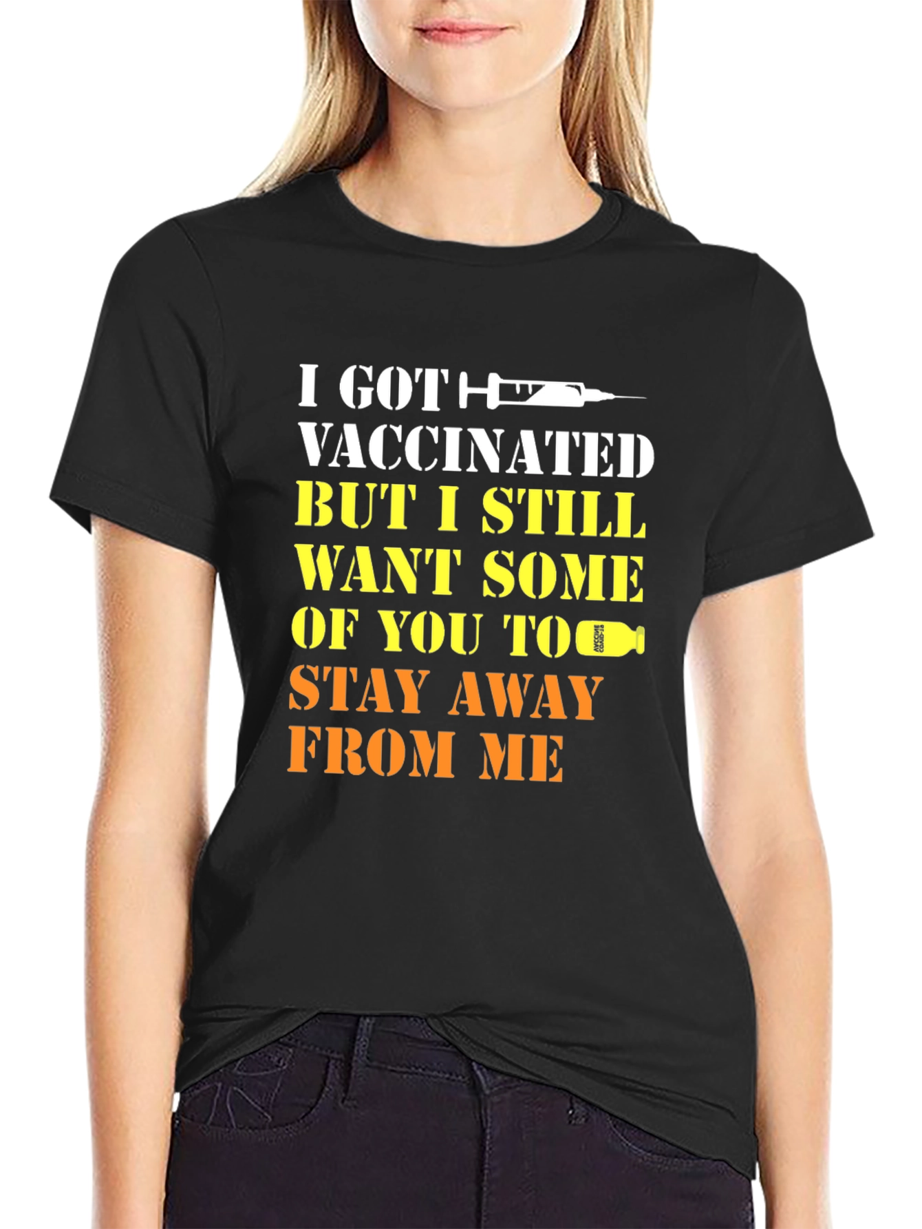 Vaccinated Humor T-Shirt Stay Away Tee