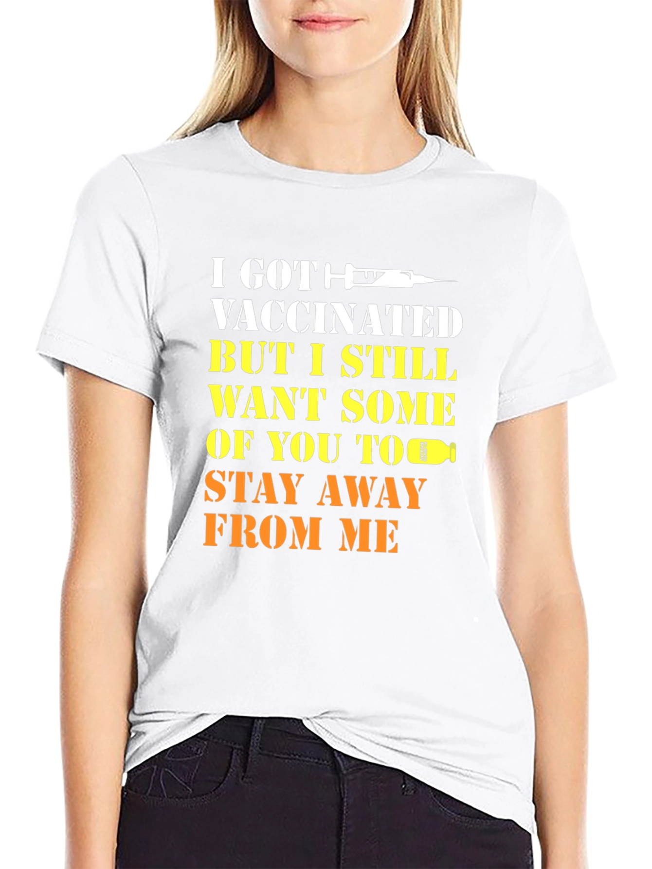 Vaccinated Humor T-Shirt Stay Away Tee