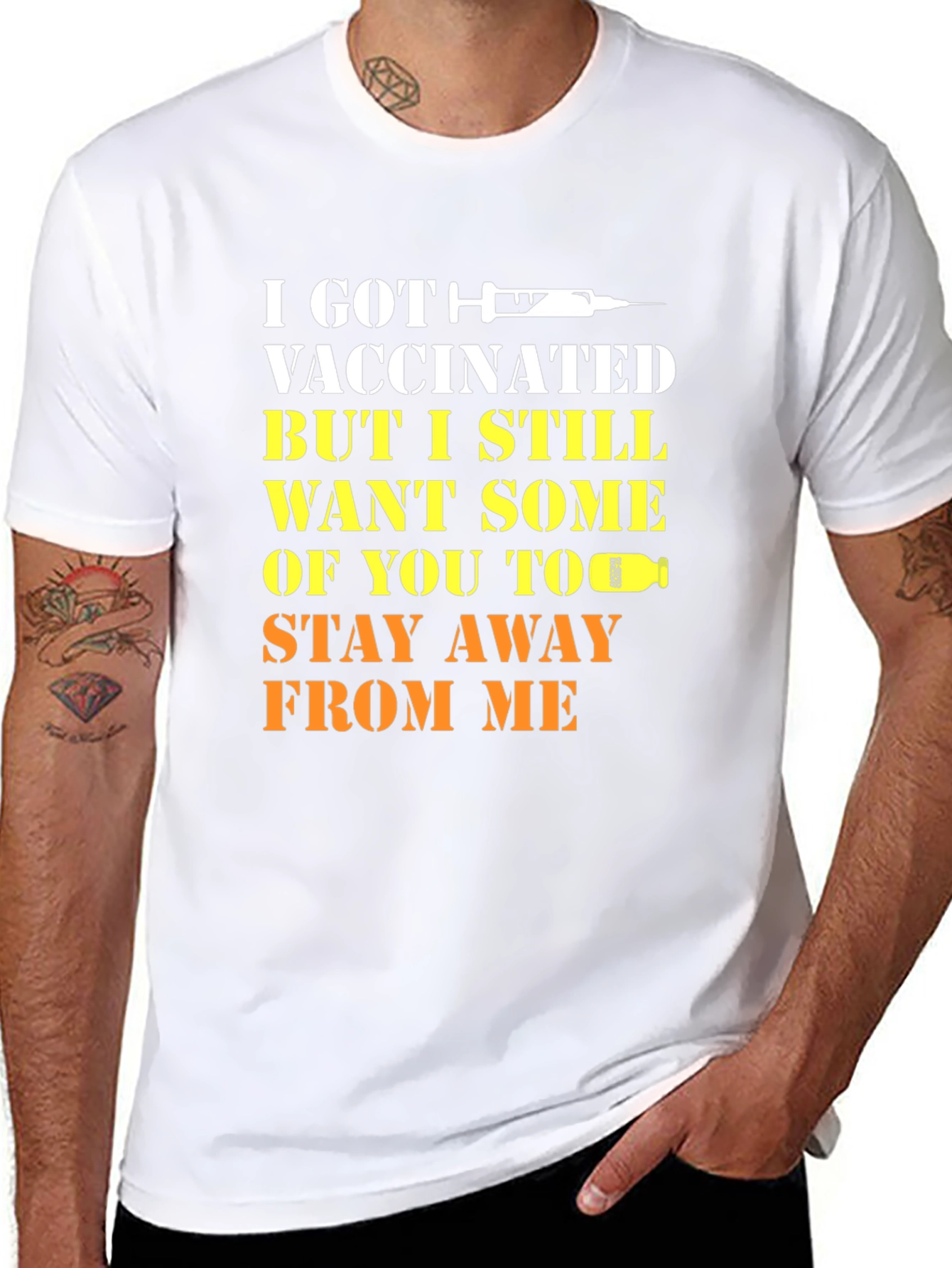 Vaccinated Humor T-Shirt Stay Away Tee