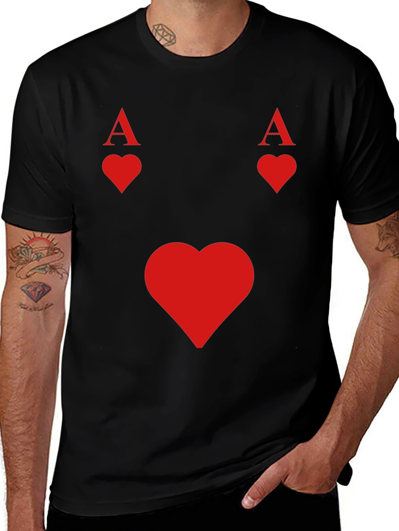 Ace of Hearts Black T-Shirt