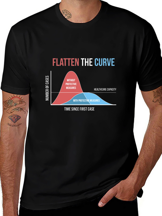 Flatten the Curve Graphic Tee - Pandemic Awareness