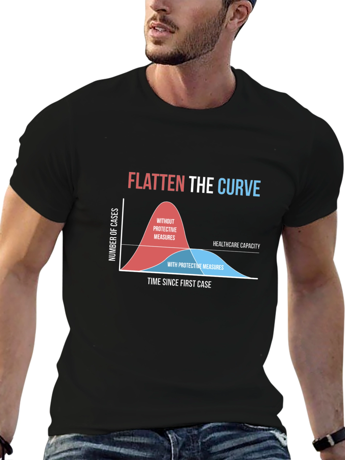 Flatten the Curve Graphic Tee - Pandemic Awareness