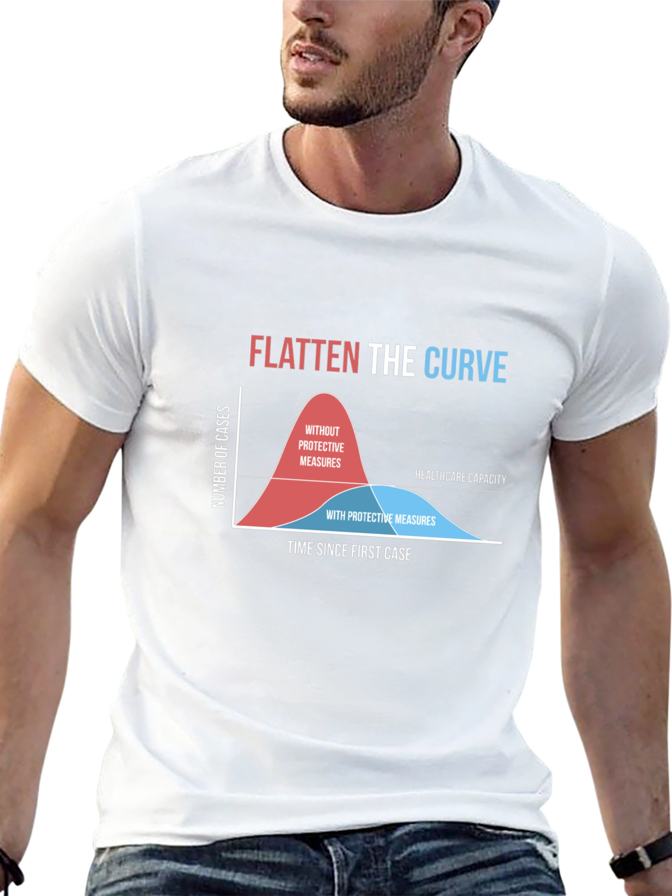 Flatten the Curve Graphic Tee - Pandemic Awareness