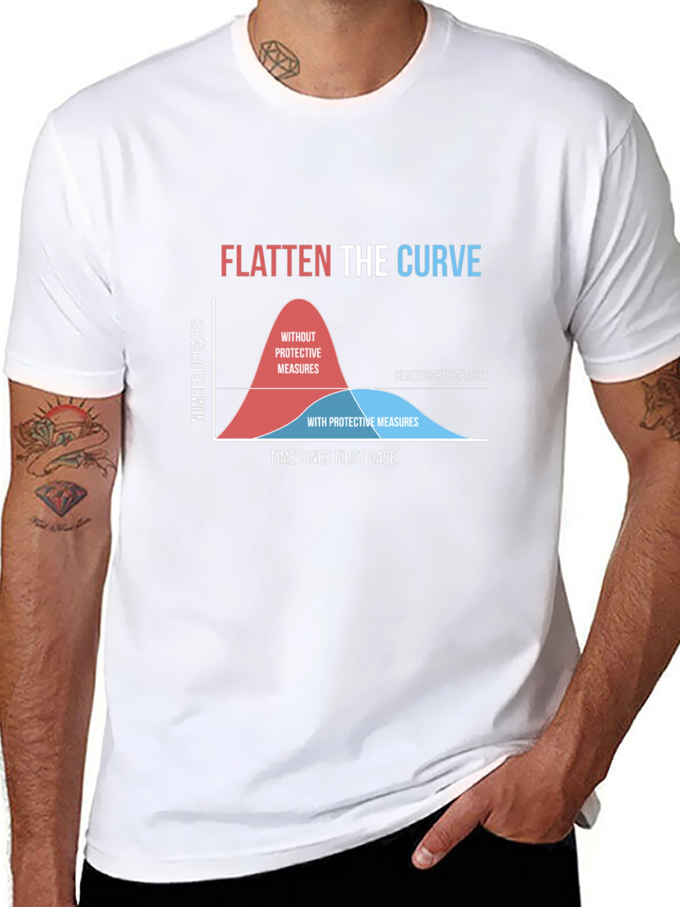 Flatten the Curve Graphic Tee - Pandemic Awareness