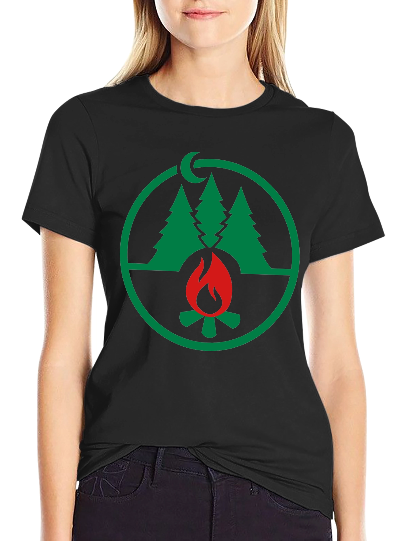 Nature Campfire Graphic Tee - Black