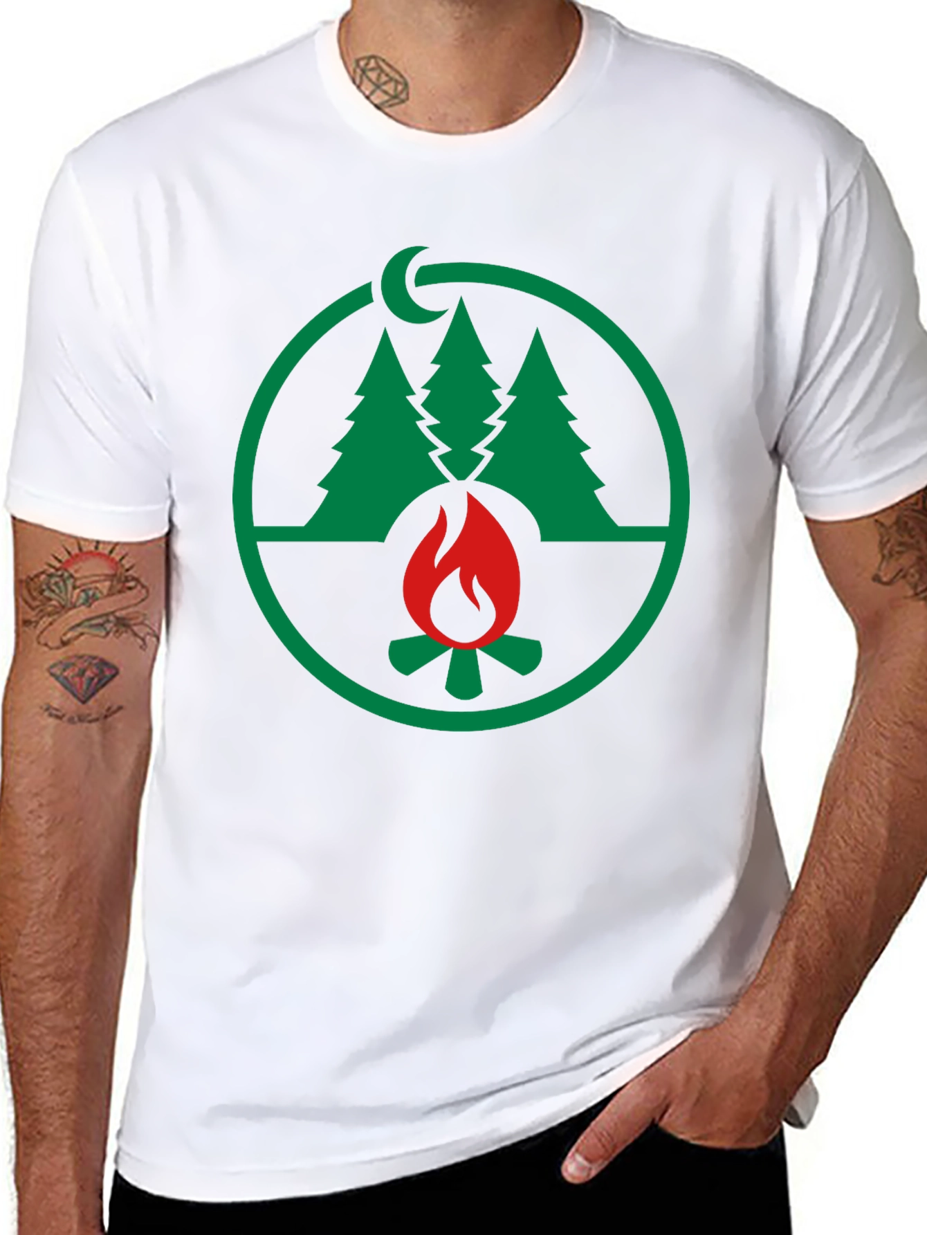 Nature Campfire Graphic Tee - Black