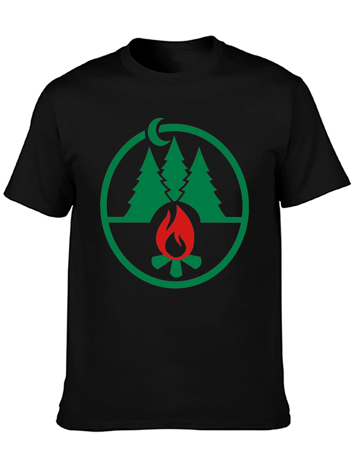 Nature Campfire Graphic Tee - Black