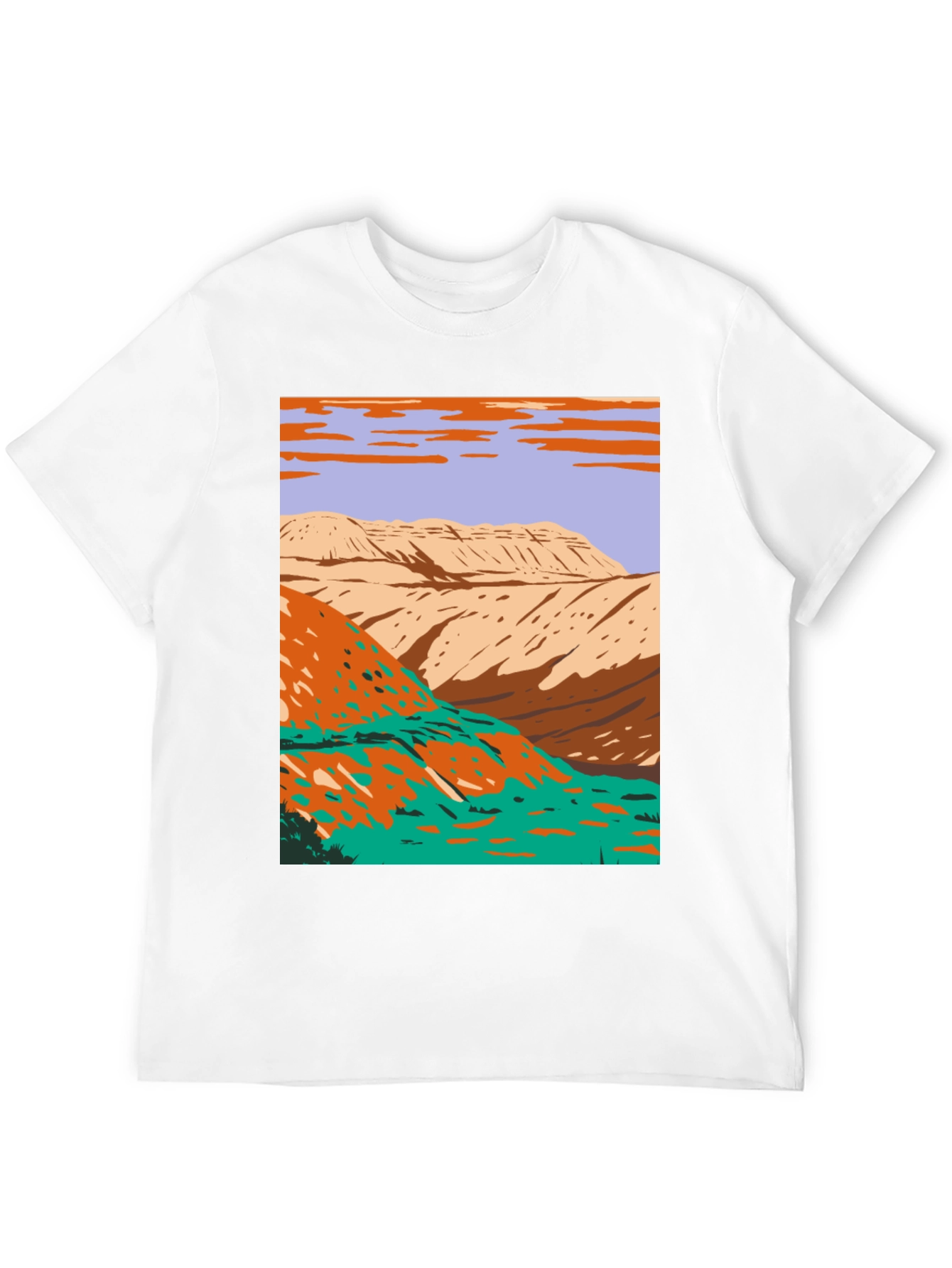 Retro Landscape Graphic Tee - Black