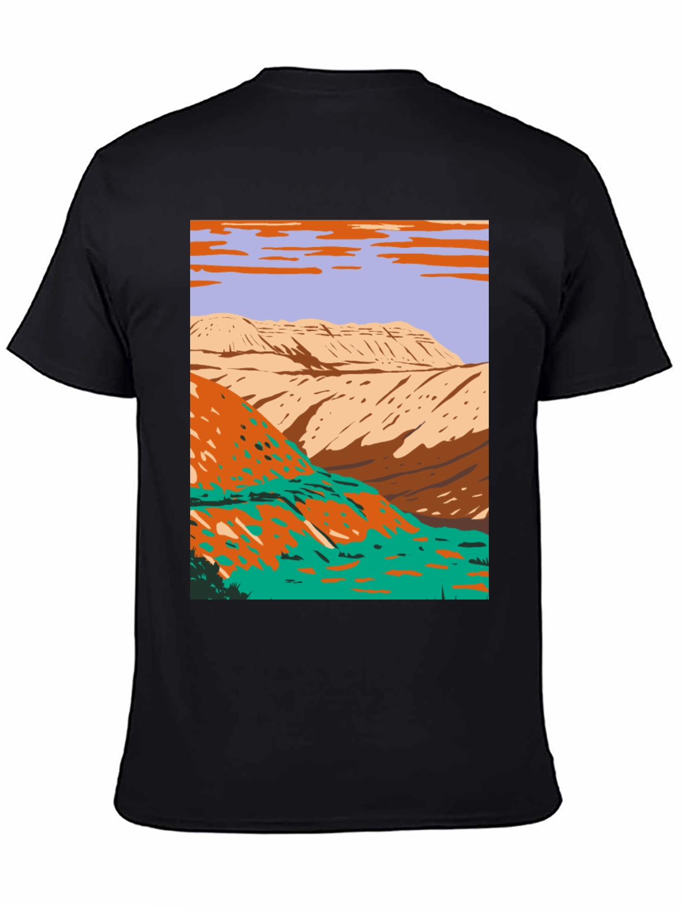 Retro Landscape Graphic Tee - Black