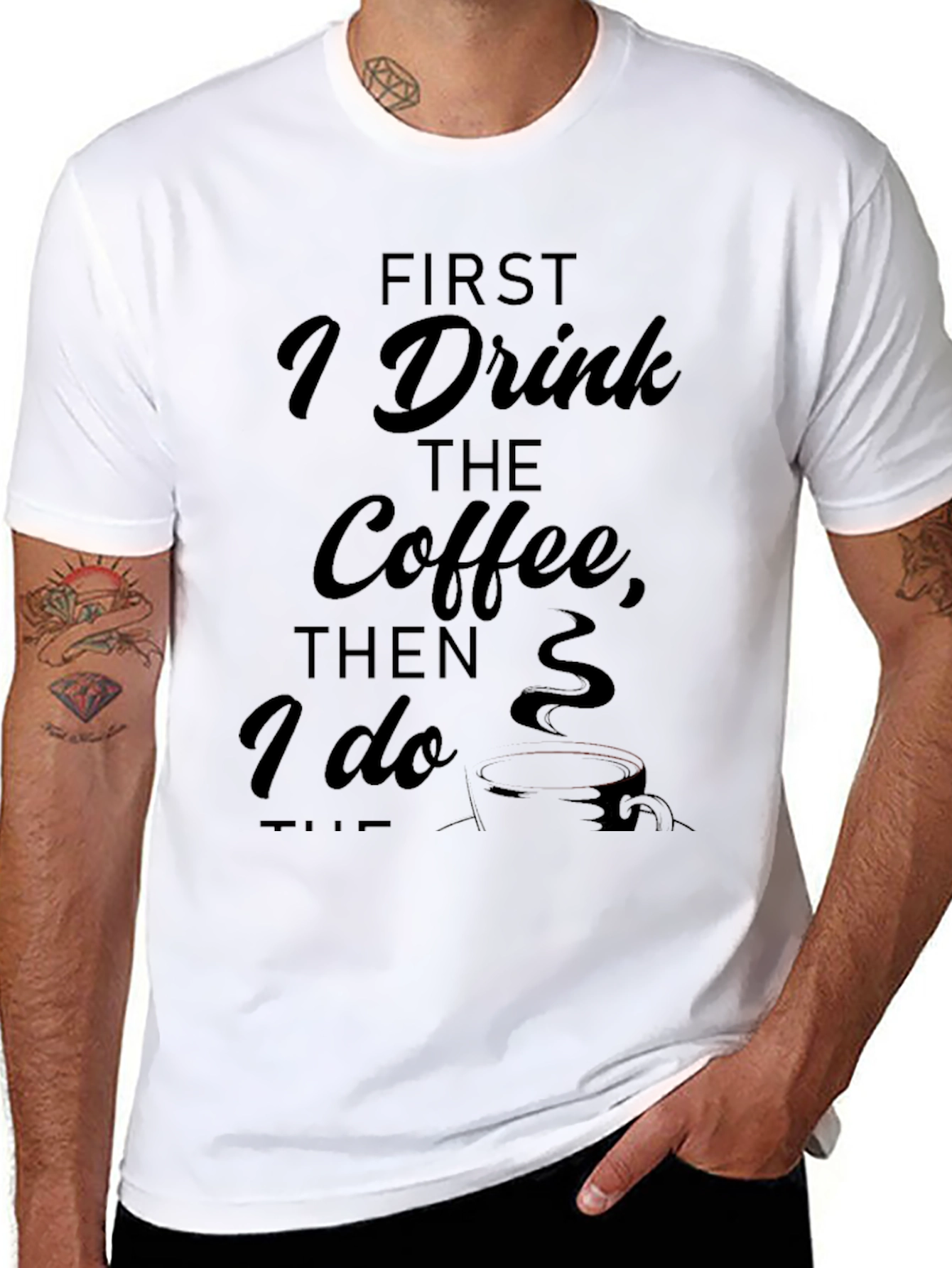 Coffee First T-Shirt - Soft Cotton Blend
