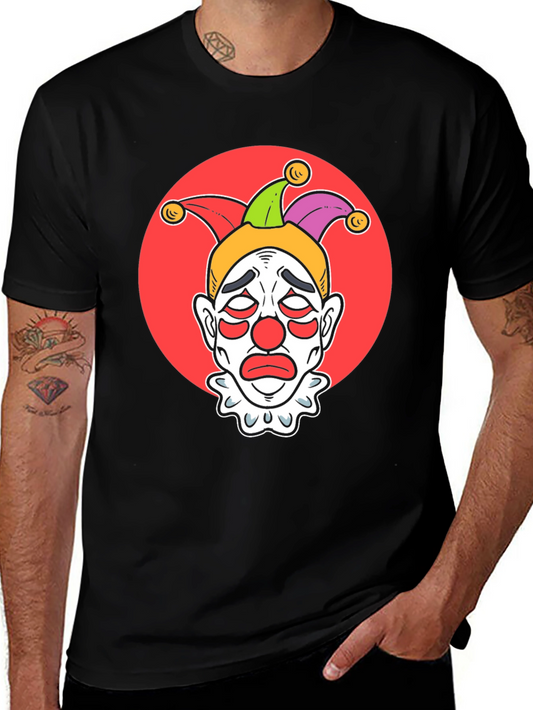 Sad Clown Graphic Tee - Black Cotton T-Shirt