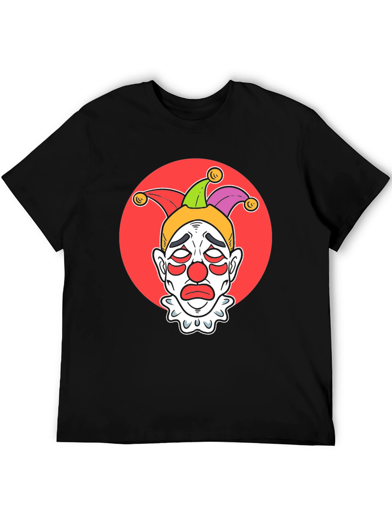 Sad Clown Graphic Tee - Black Cotton T-Shirt