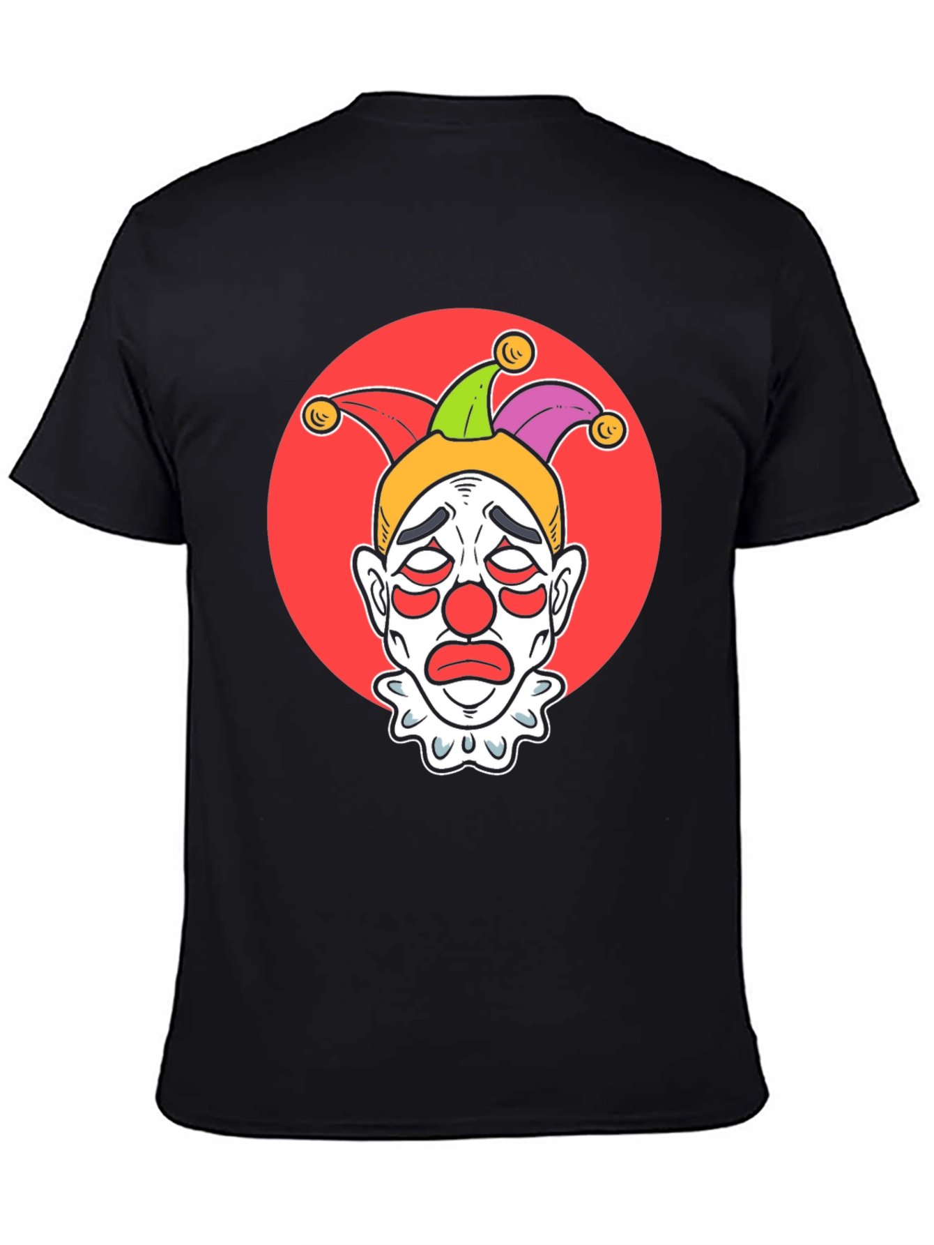 Sad Clown Graphic Tee - Black Cotton T-Shirt