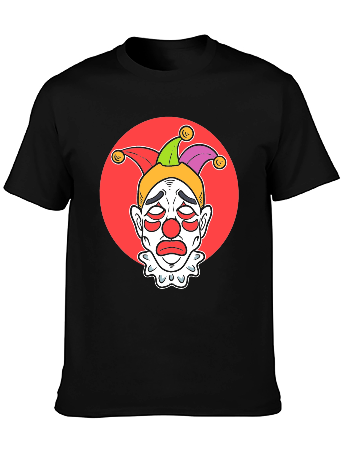 Sad Clown Graphic Tee - Black Cotton T-Shirt