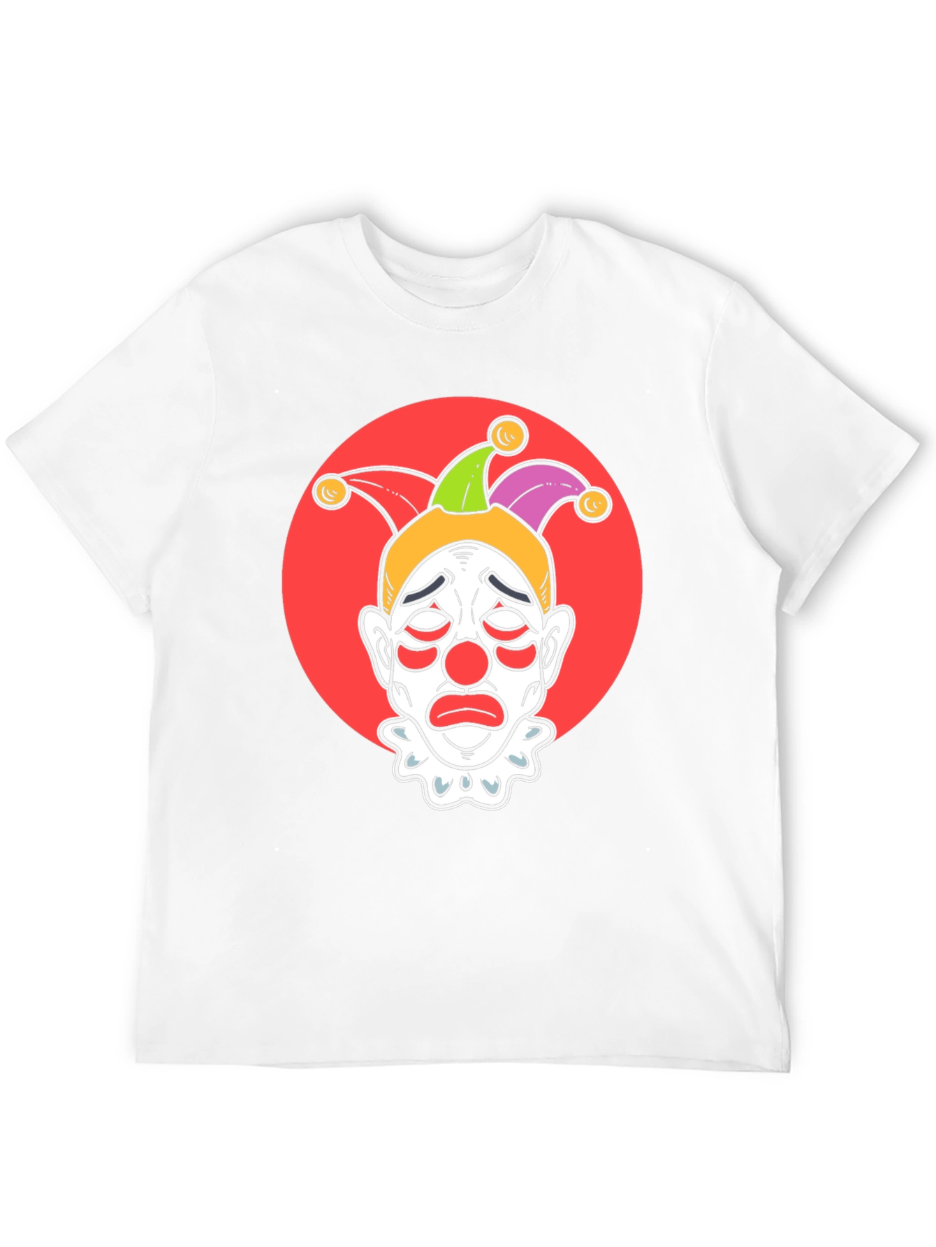 Sad Clown Graphic Tee - Black Cotton T-Shirt