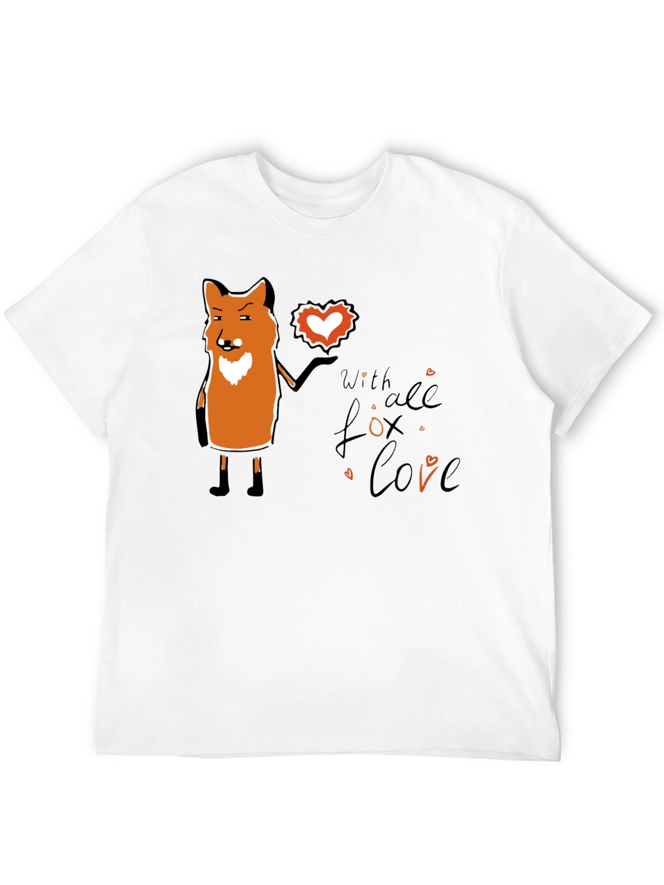 Fox Love Graphic T-Shirt - Black Unisex Tee