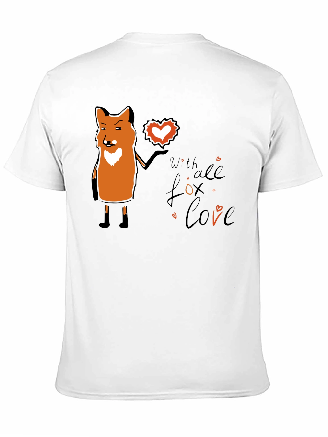 Fox Love Graphic T-Shirt - Black Unisex Tee