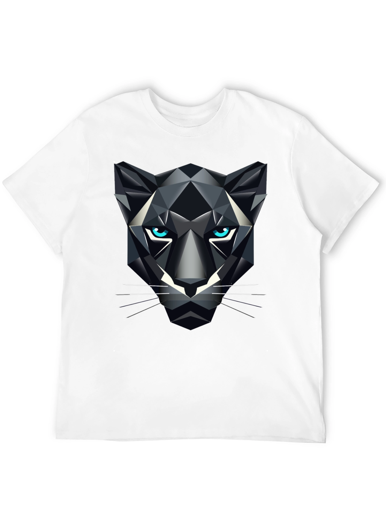 Geometric Panther Graphic Tee - Bold Black T-Shirt