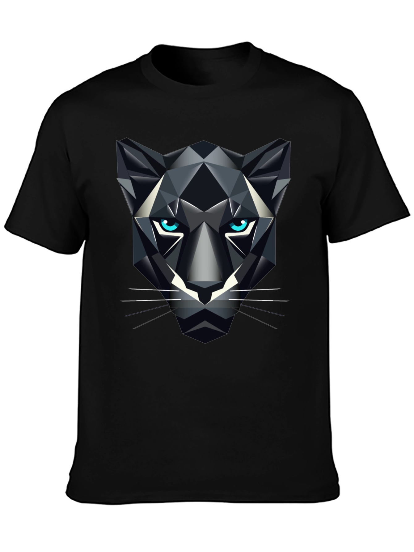 Geometric Panther Graphic Tee - Bold Black T-Shirt