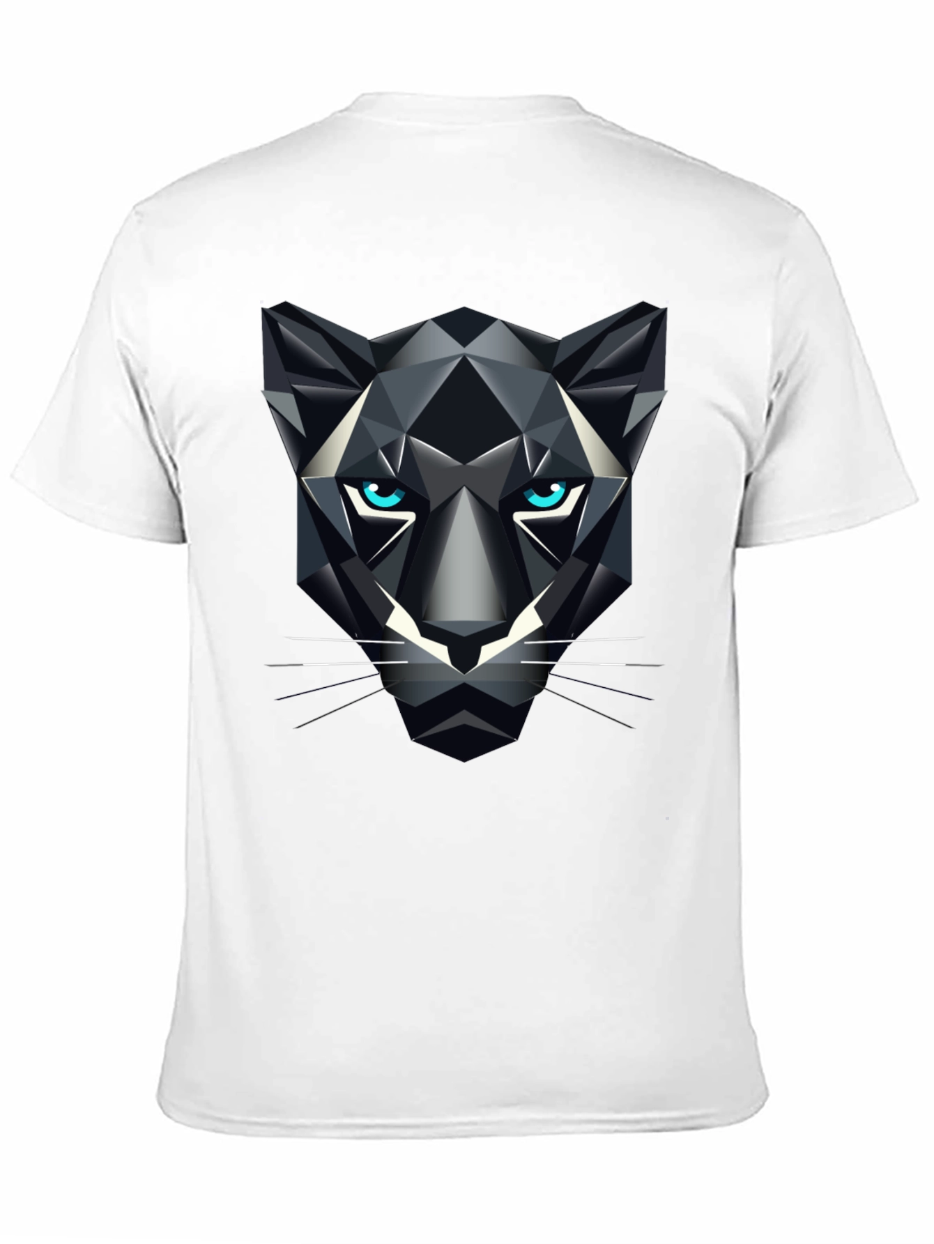 Geometric Panther Graphic Tee - Bold Black T-Shirt