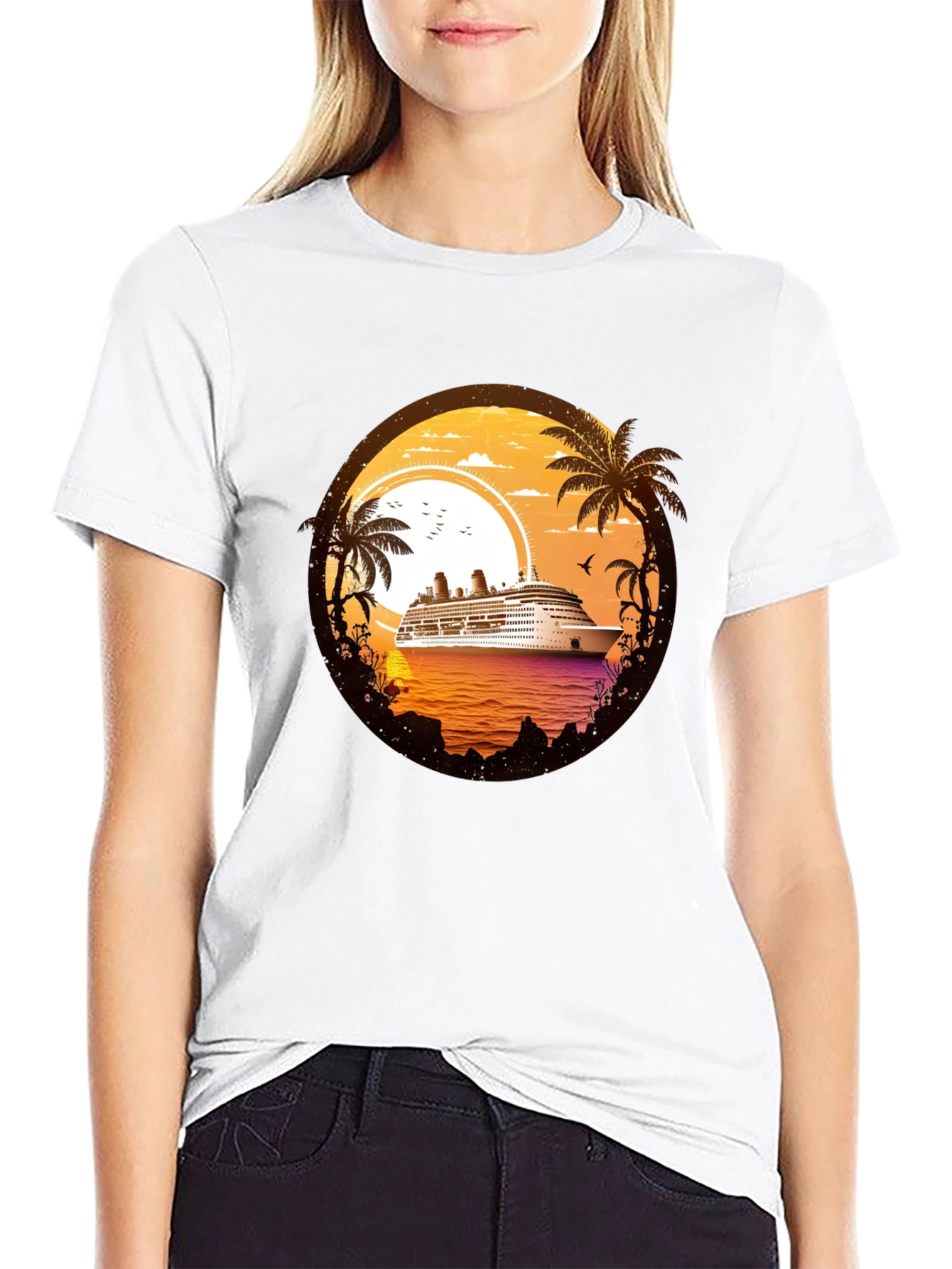 Cruise Ship Sunset T-Shirt - Island Getaway