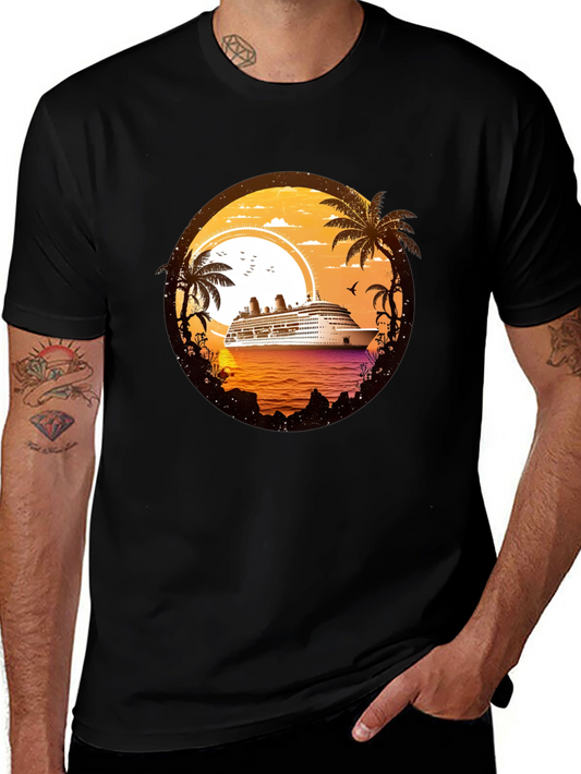 Cruise Ship Sunset T-Shirt - Island Getaway