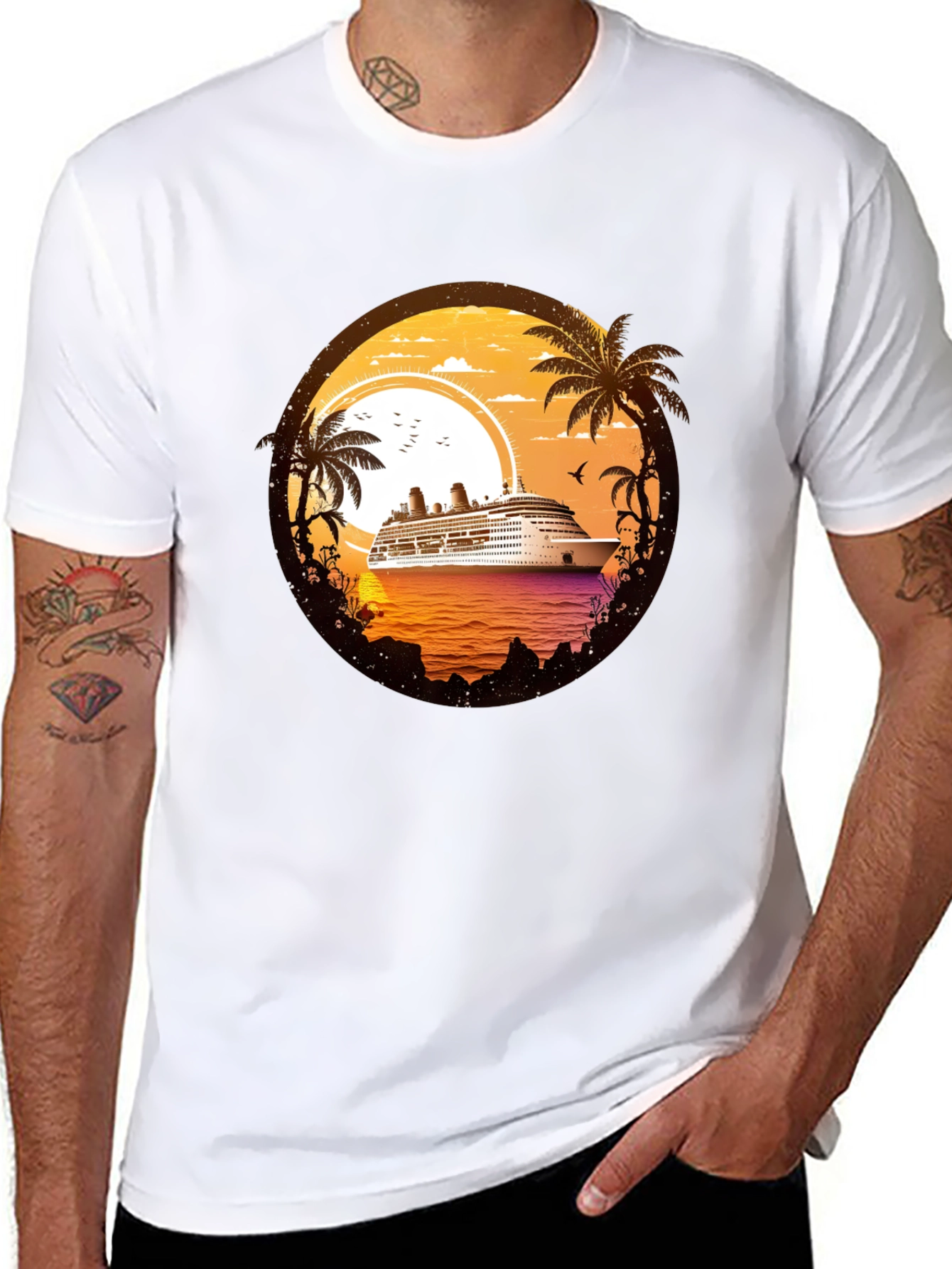 Cruise Ship Sunset T-Shirt - Island Getaway
