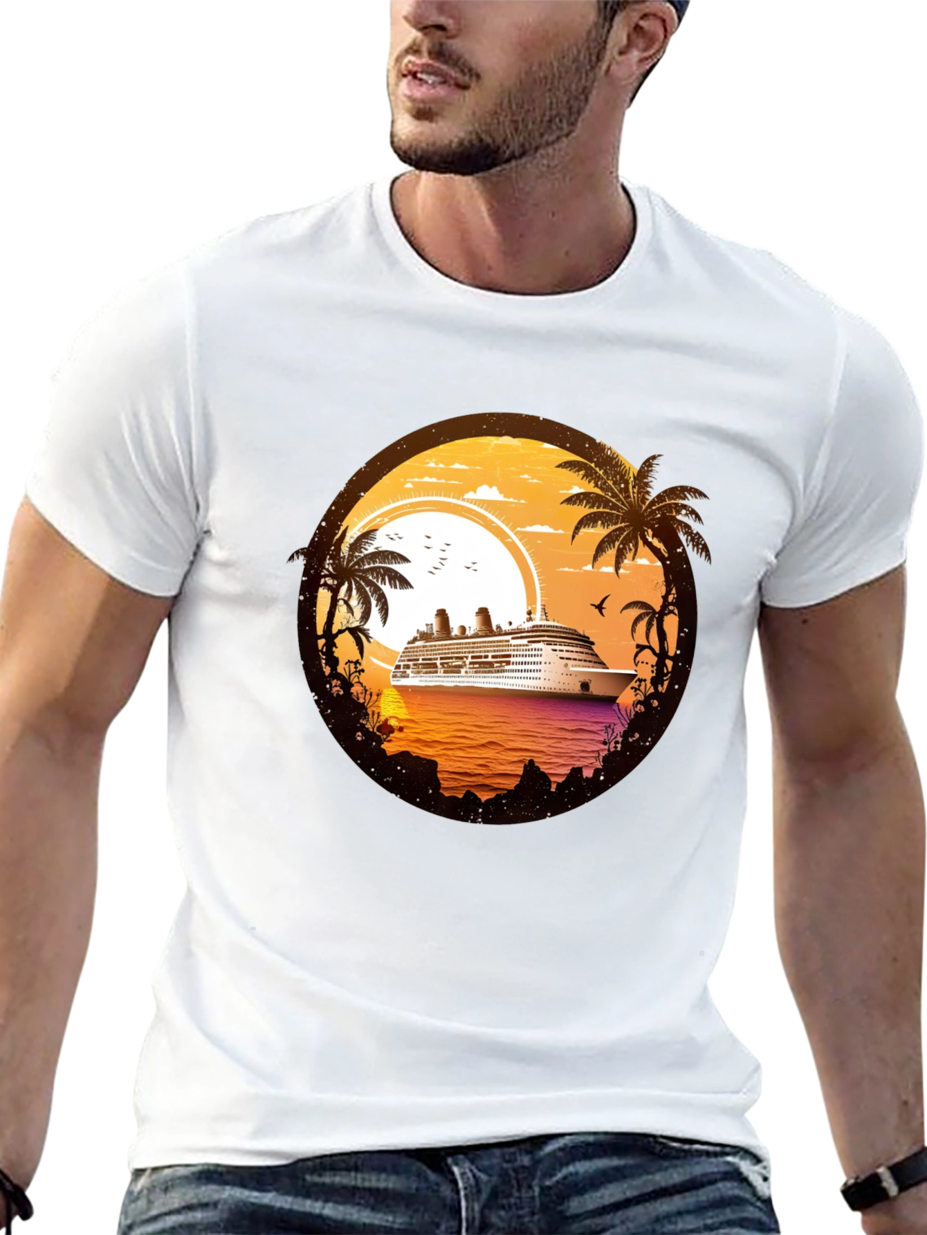 Cruise Ship Sunset T-Shirt - Island Getaway