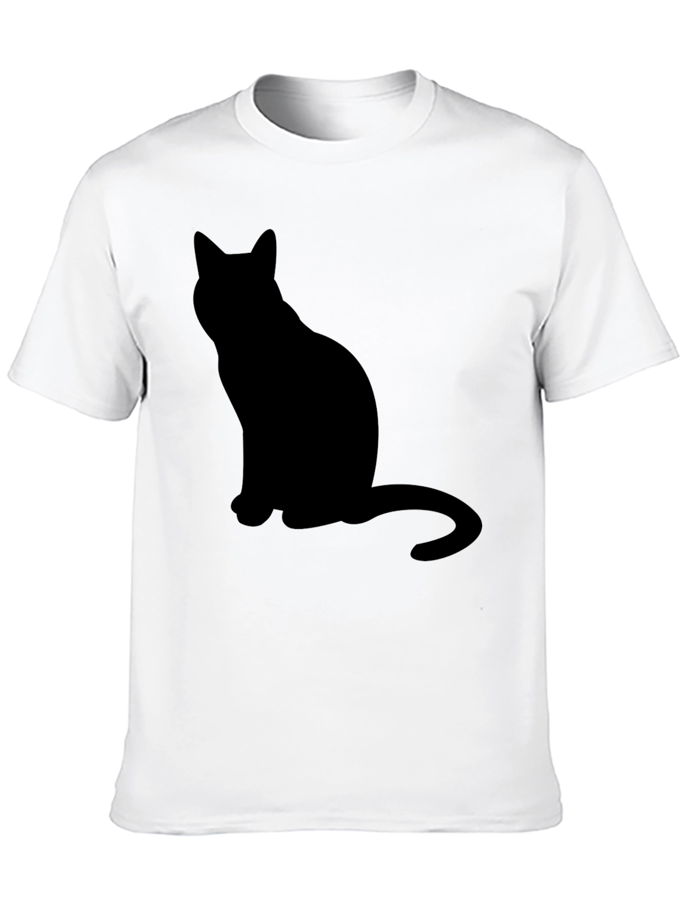 Mens Black Cat Silhouette T-Shirt