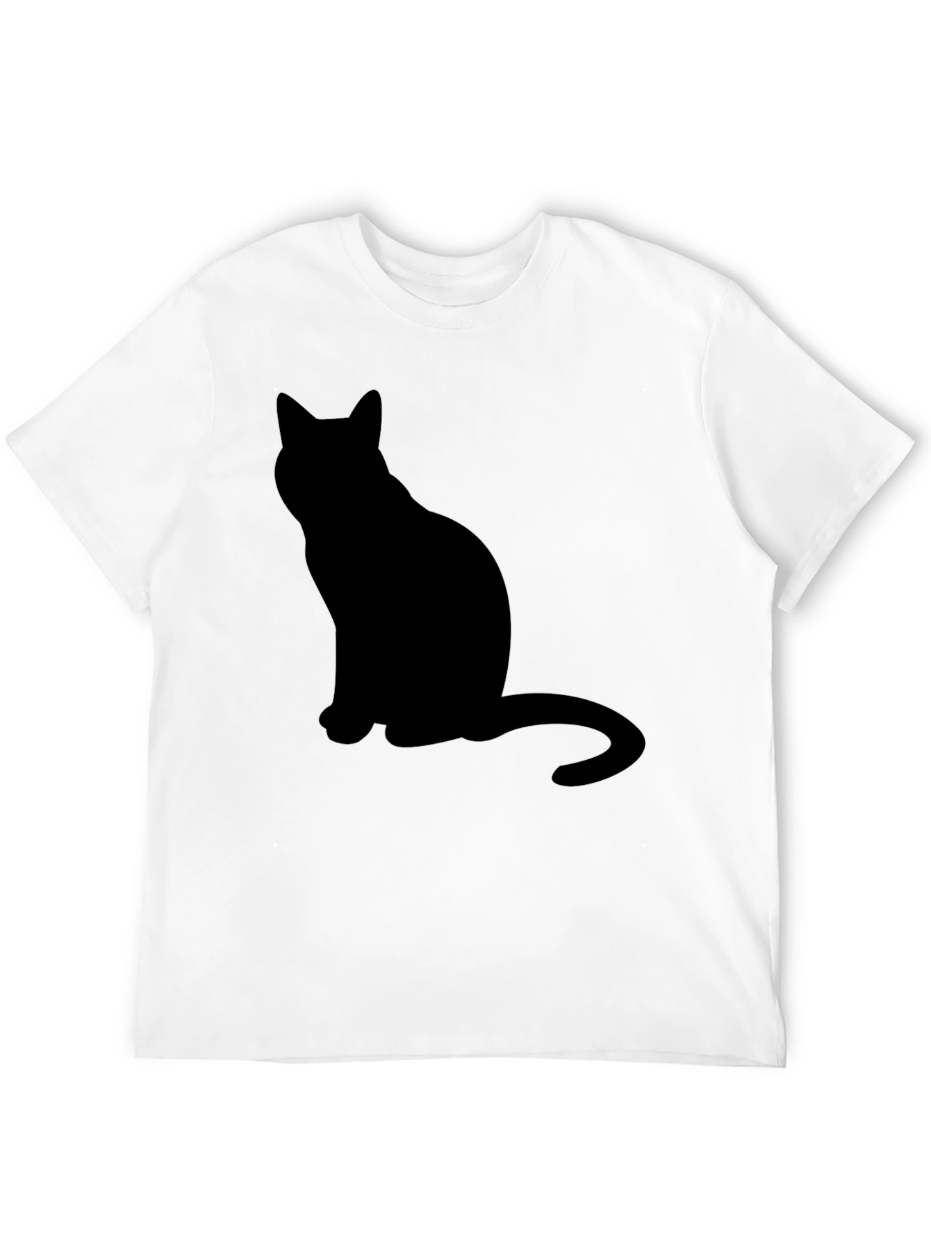 Mens Black Cat Silhouette T-Shirt