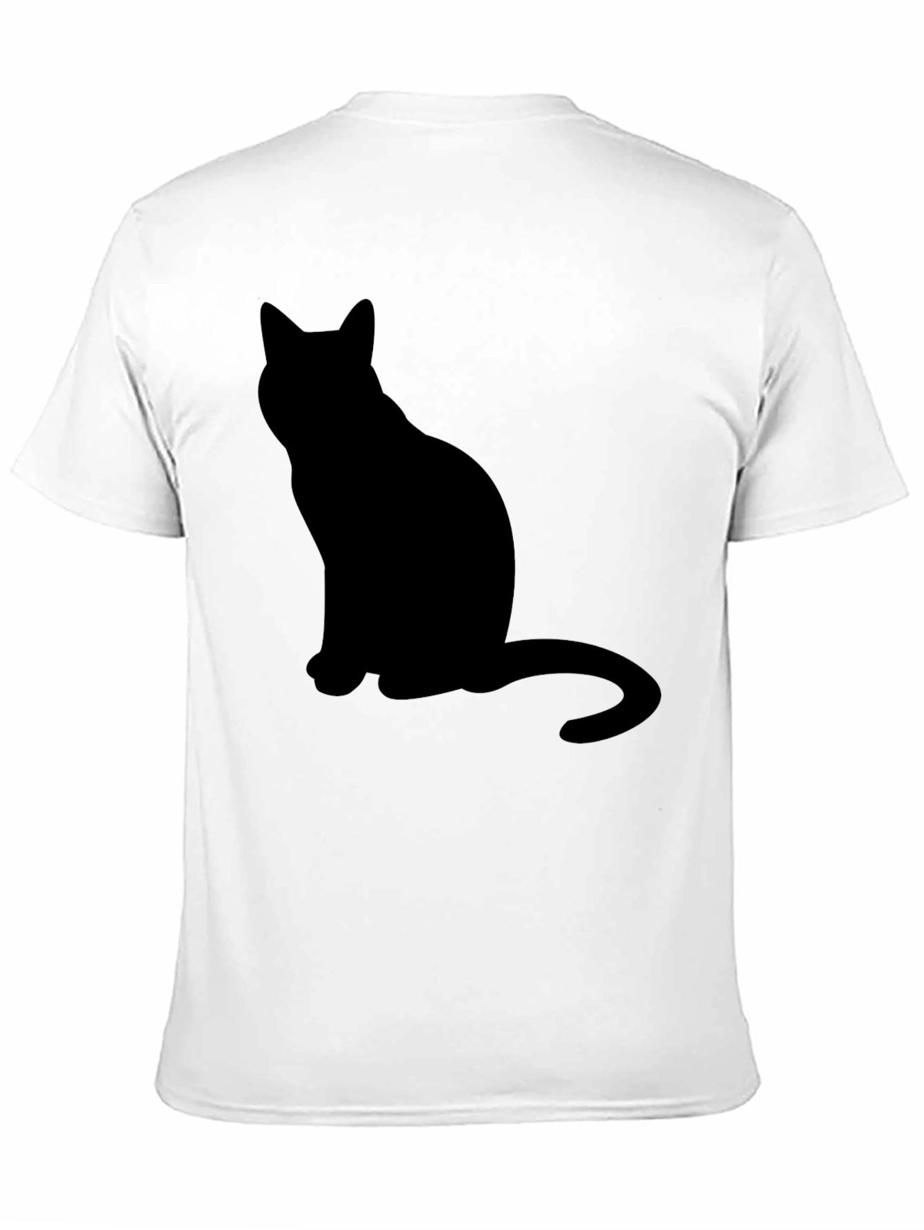 Mens Black Cat Silhouette T-Shirt