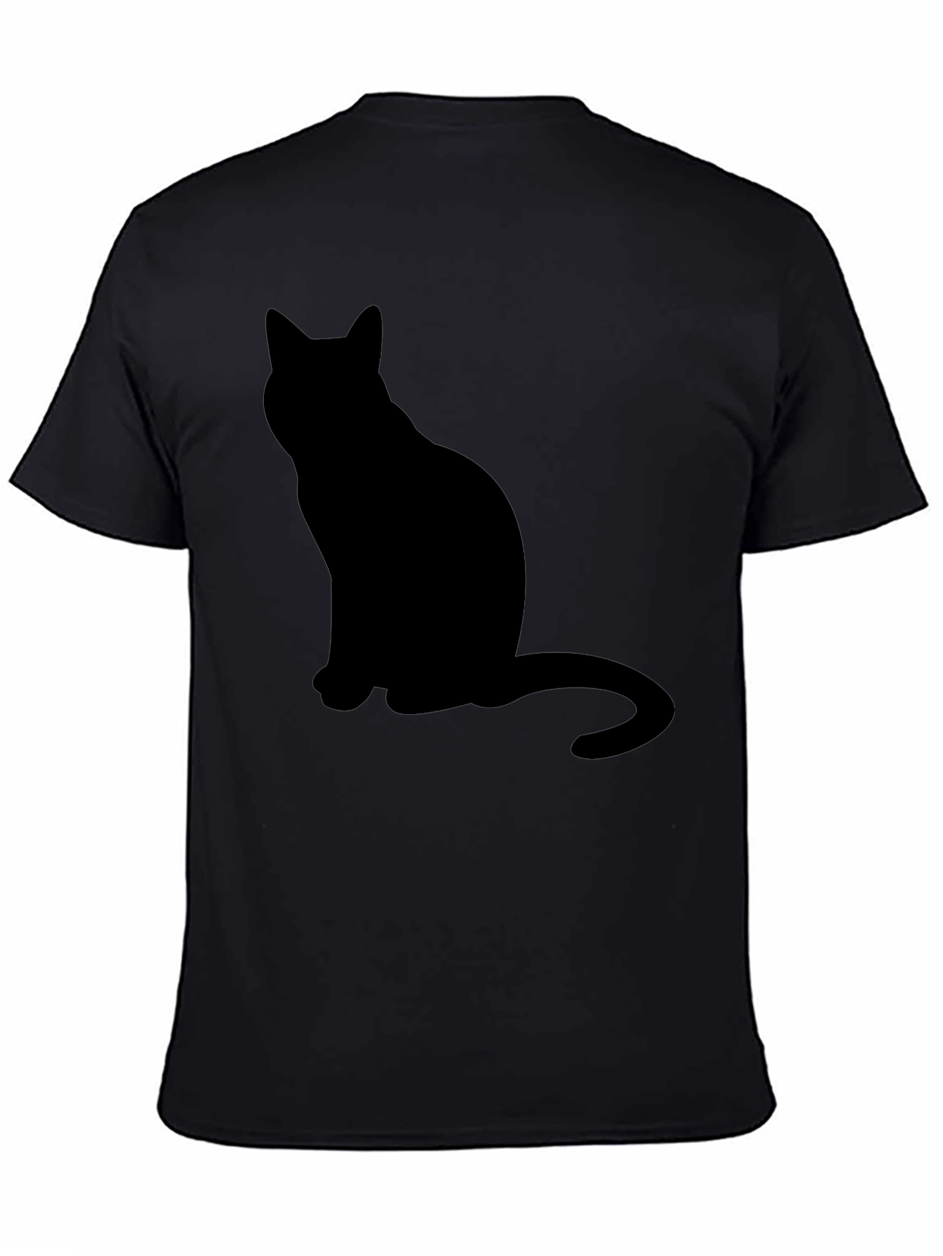 Mens Black Cat Silhouette T-Shirt
