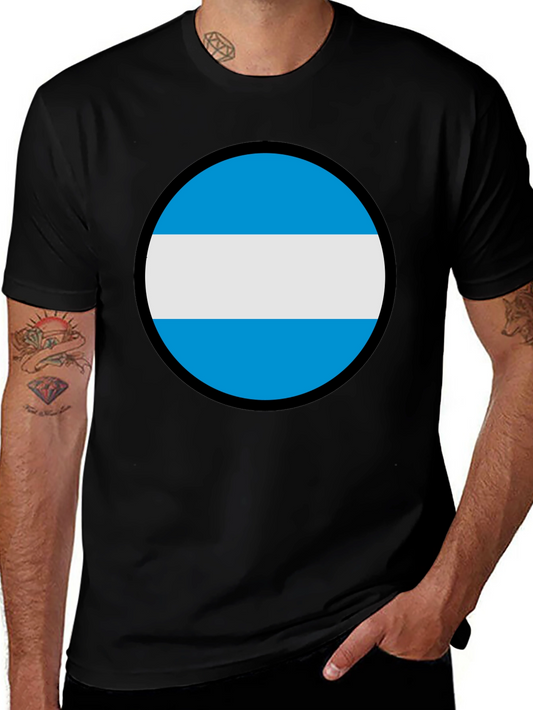 Argentina Flag Circle Graphic Mens T-Shirt