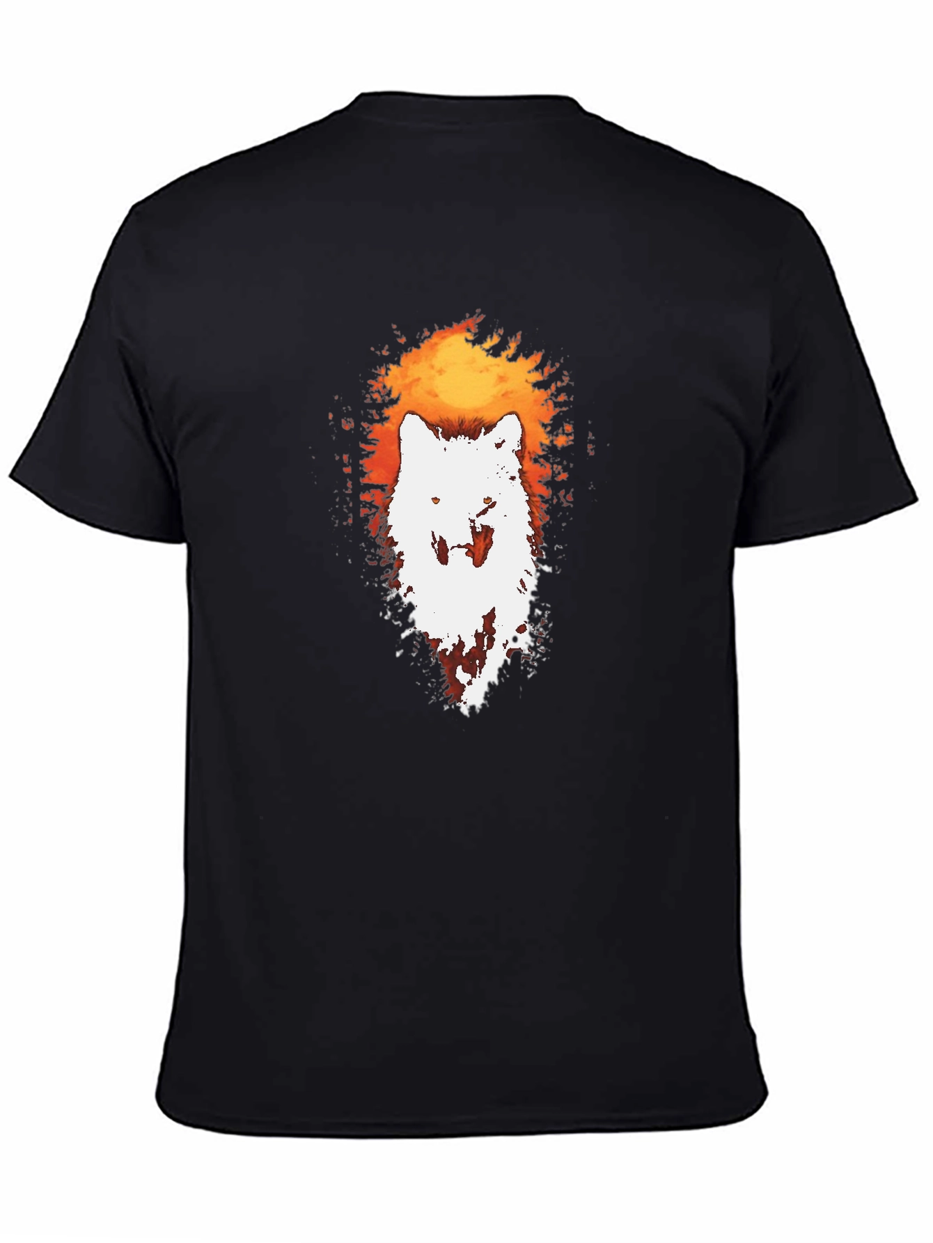 Wolf Silhouette Graphic Tee - Black Cotton T-Shirt