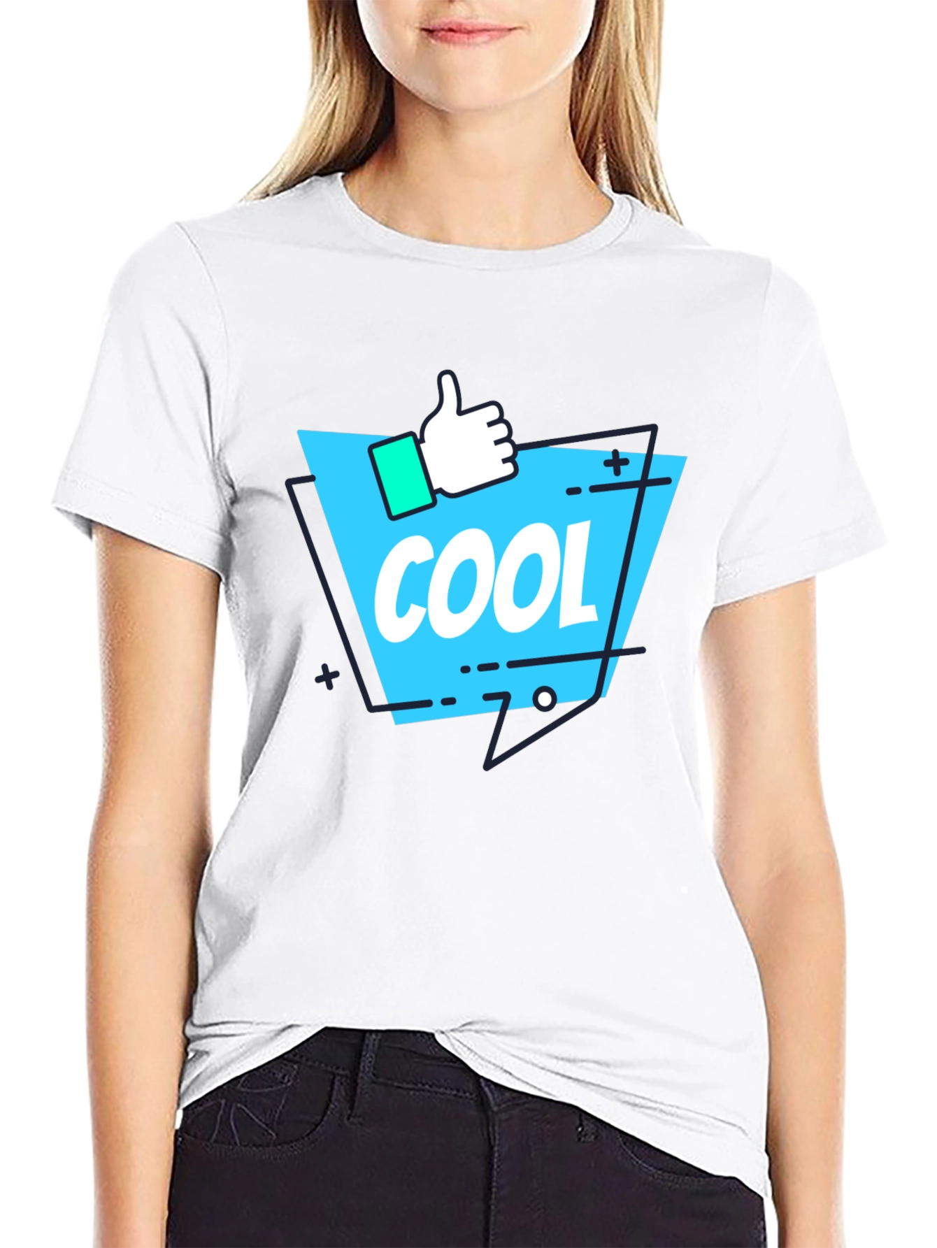 Cool Graphic Print T-Shirt - Black