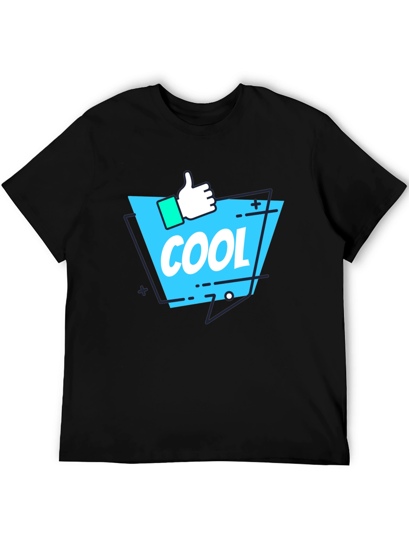 Cool Graphic Print T-Shirt - Black