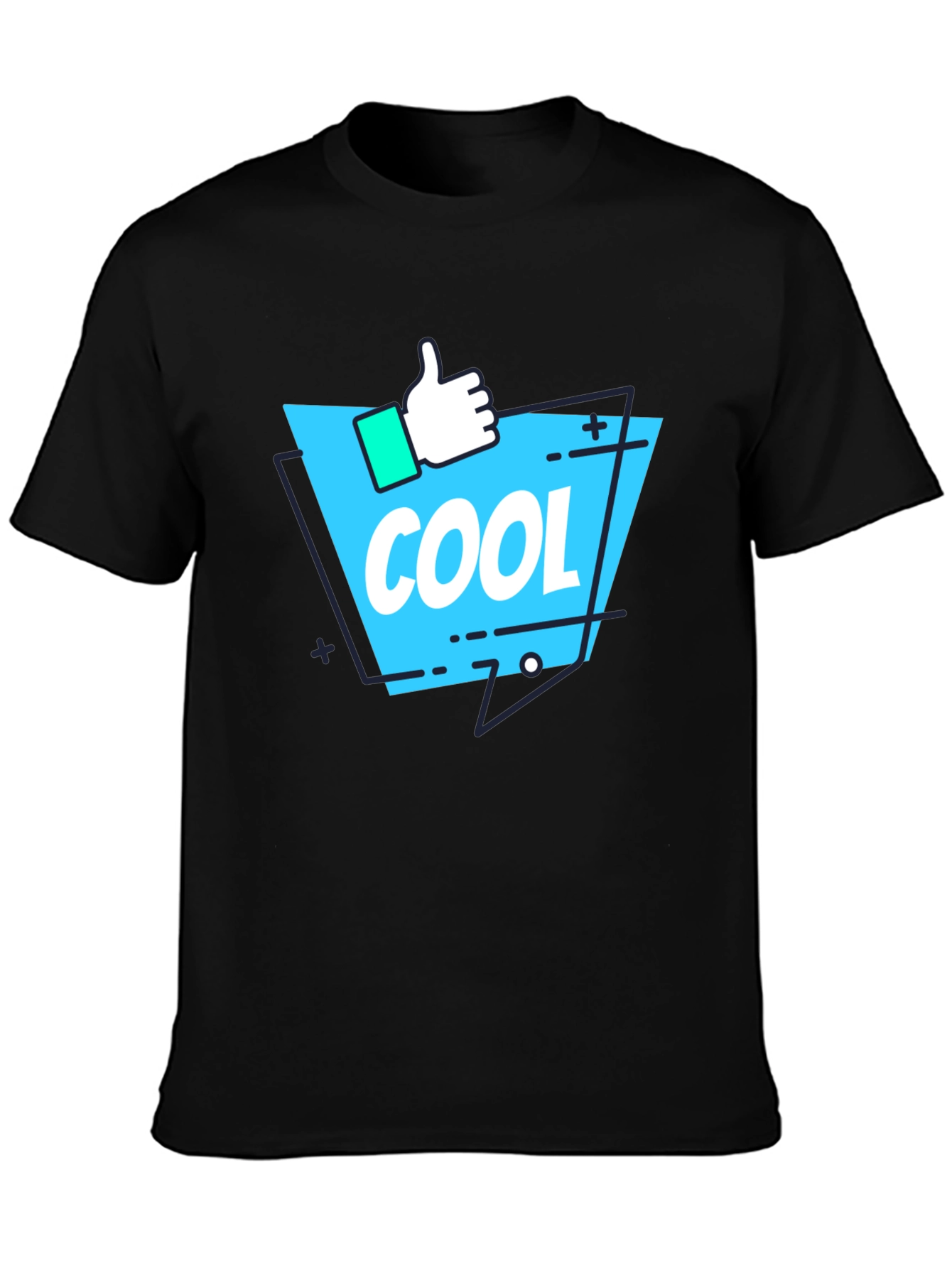 Cool Graphic Print T-Shirt - Black