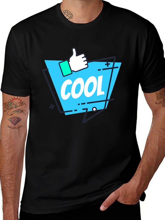 Cool Graphic Print T-Shirt - Black