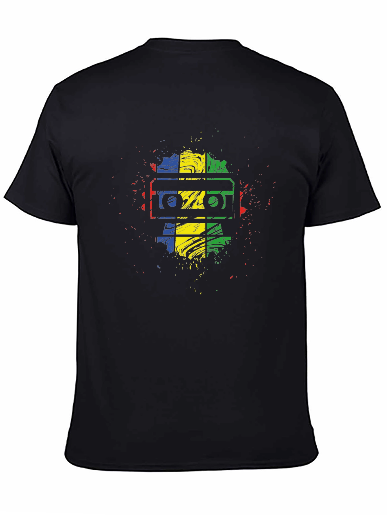Retro Cassette Tape Graphic Tee - Black Cotton Shirt