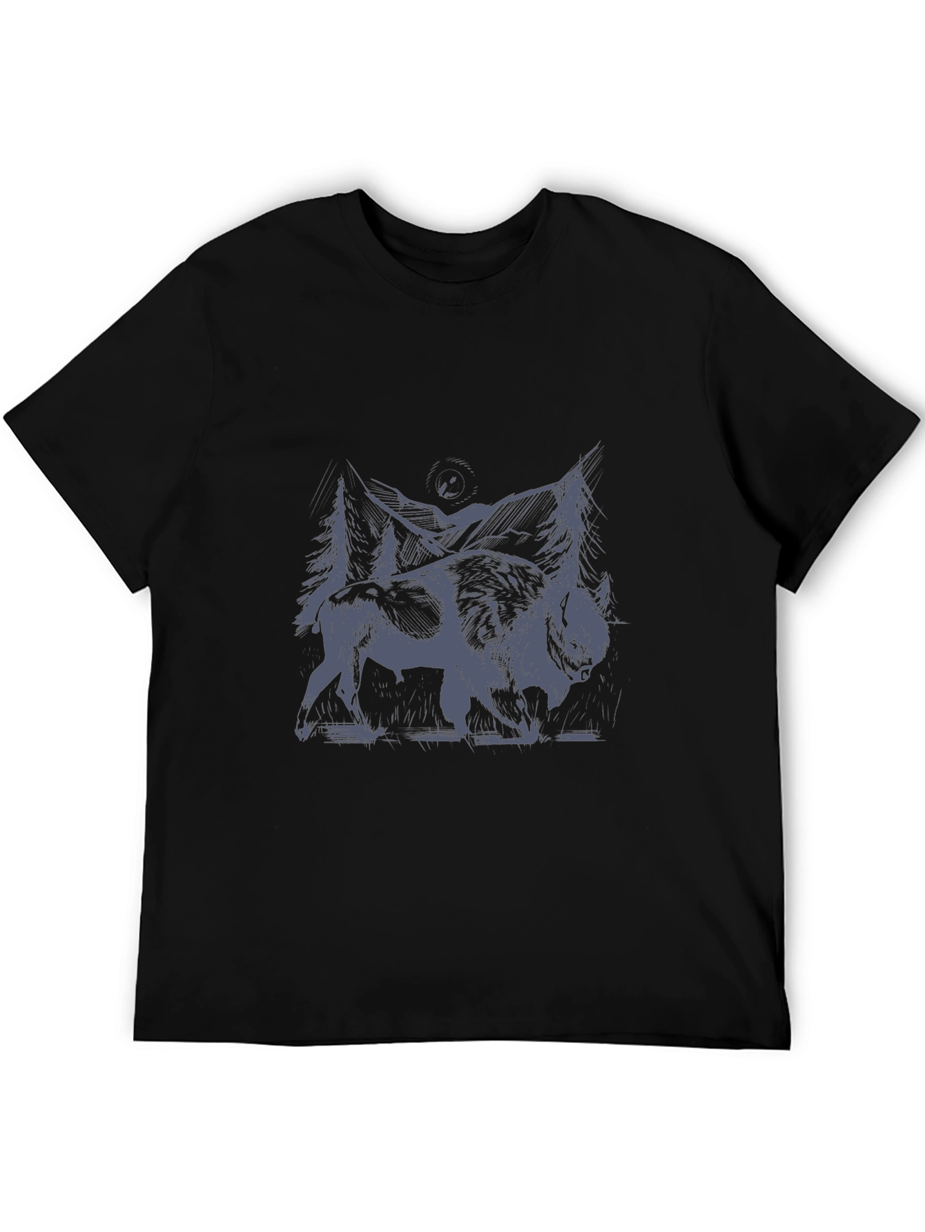 Buffalo Forest Graphic T-Shirt - Black