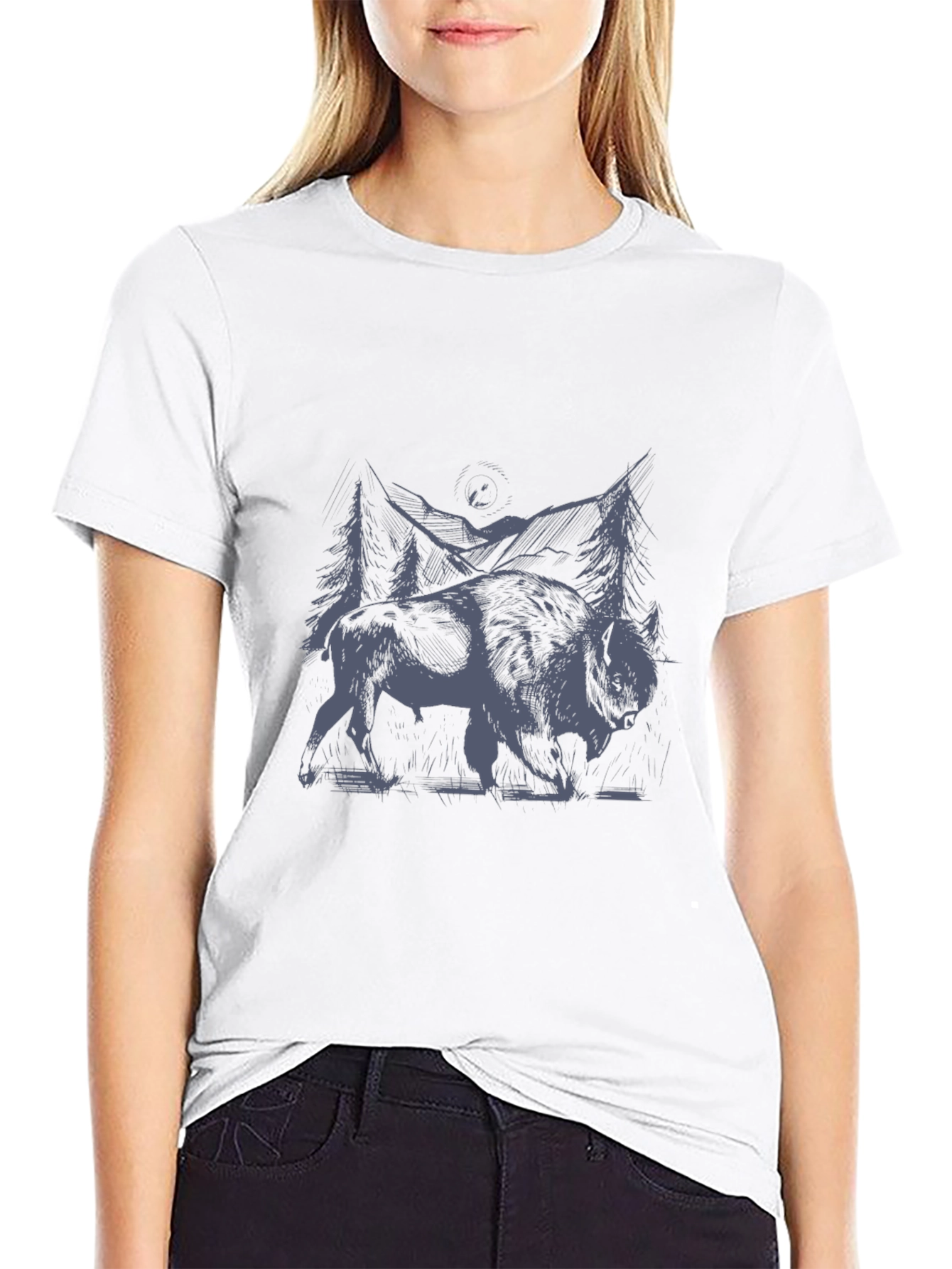 Buffalo Forest Graphic T-Shirt - Black