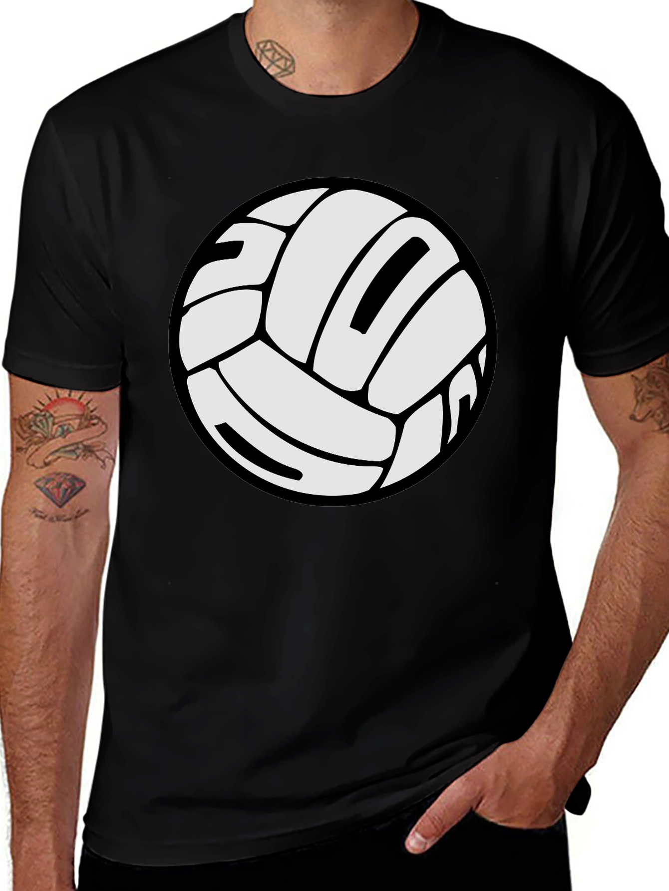 Volleyball Graphic Tee - Black