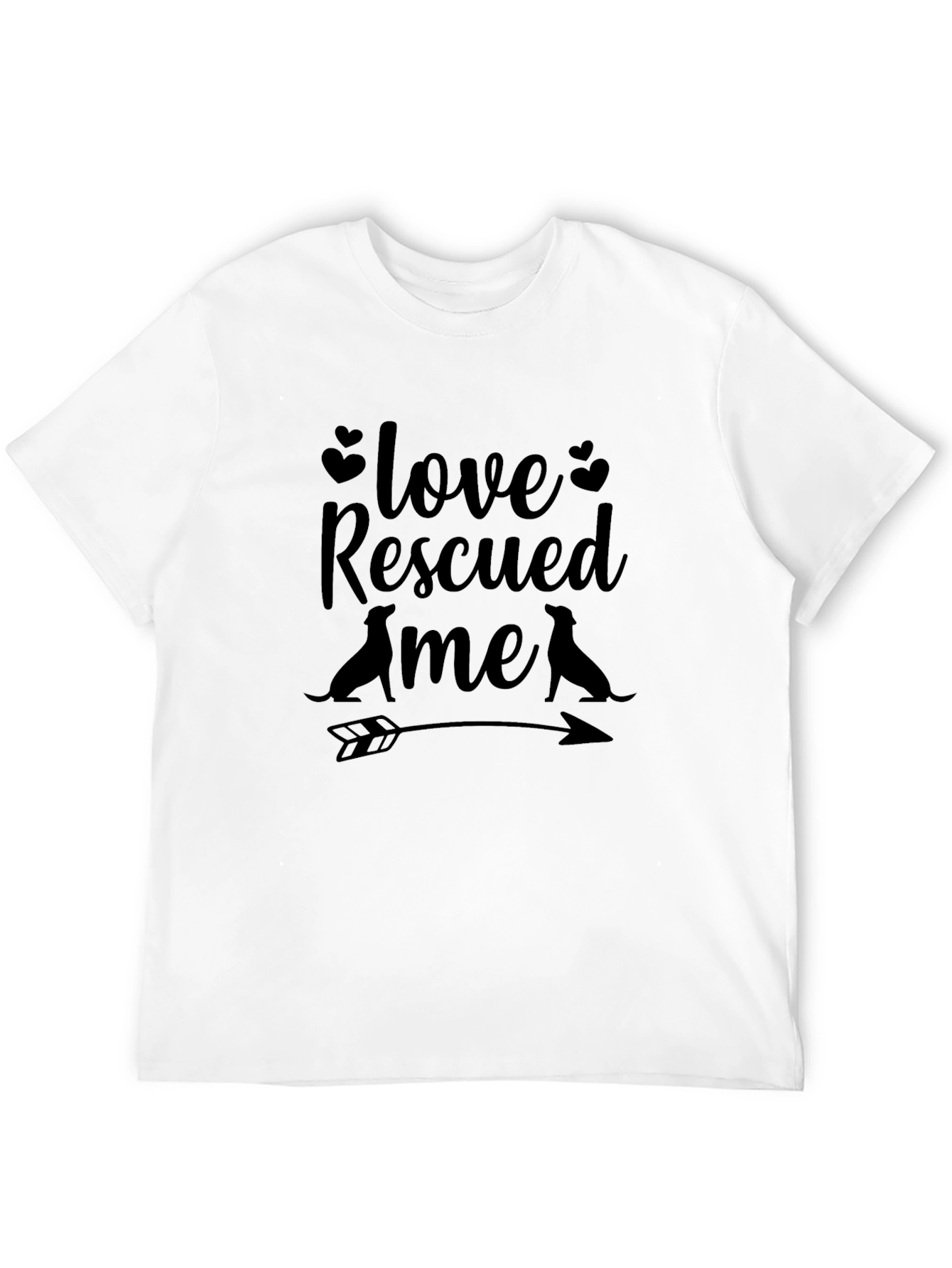 Love Rescued Me Graphic T-Shirt - Black